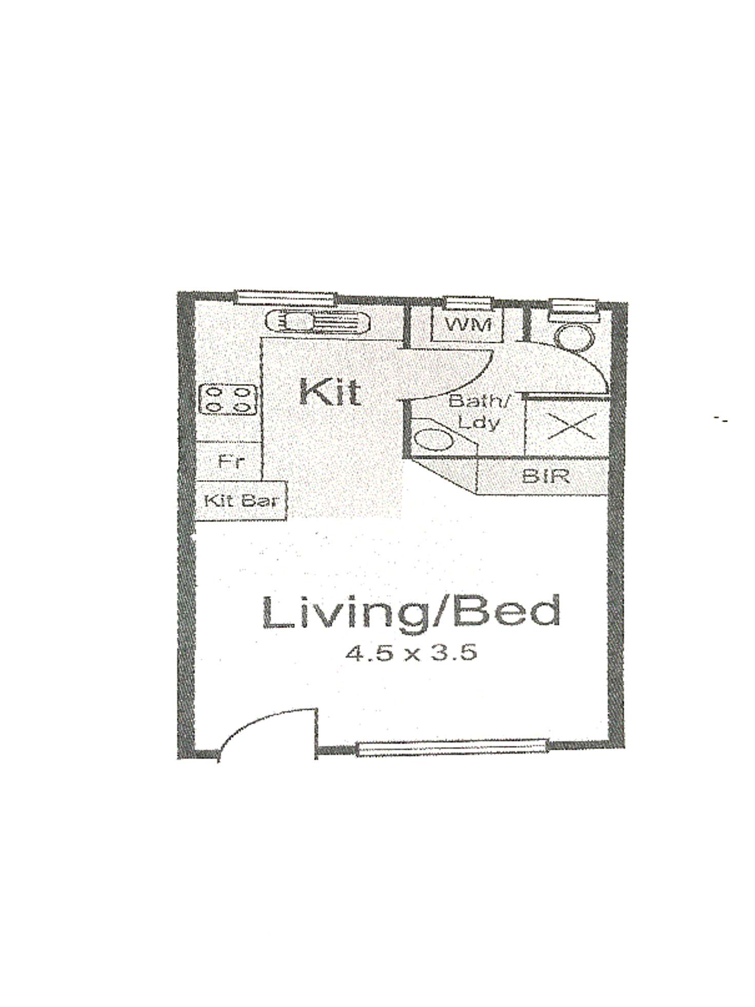 Floorplan of Homely studio listing, 8/27 Waterloo Crescent, St Kilda VIC 3182