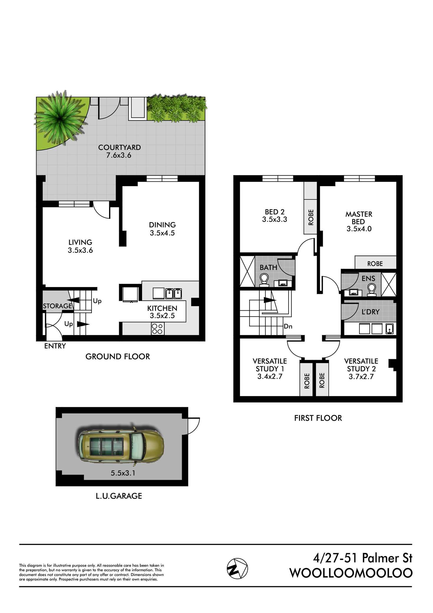 Floorplan of Homely townhouse listing, 4/27-51 Palmer Street, Woolloomooloo NSW 2011
