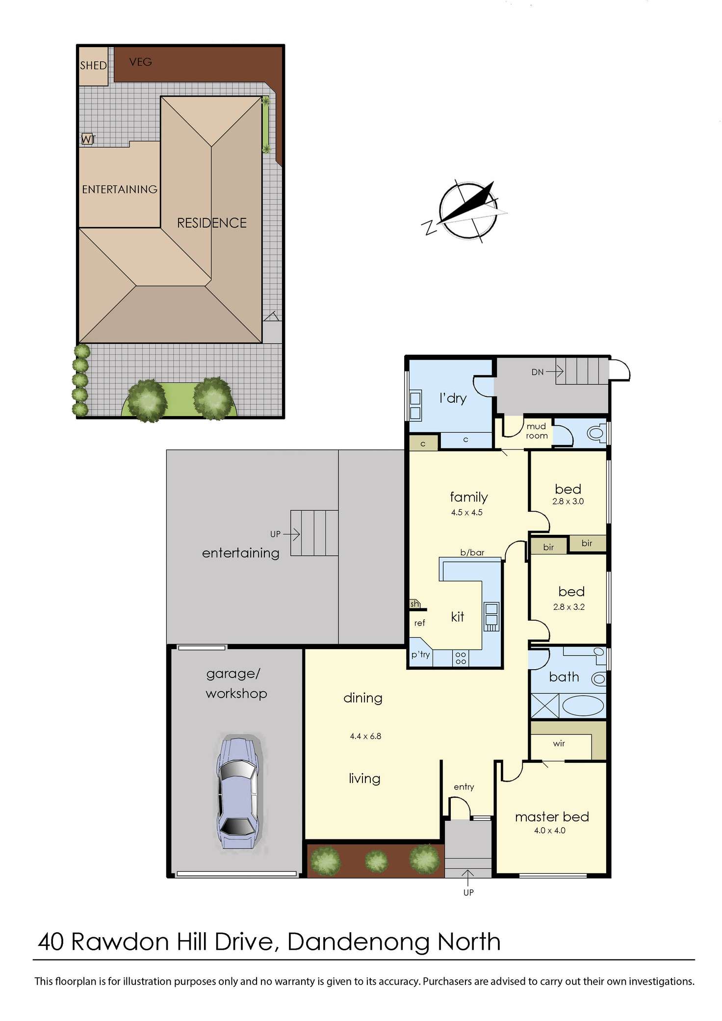 Floorplan of Homely house listing, 40 Rawdon Hill Drive, Dandenong North VIC 3175