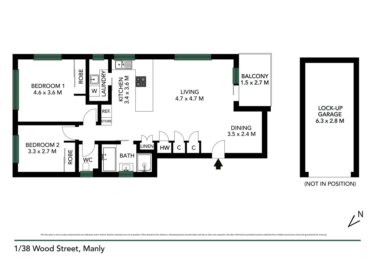 Floorplan of Homely apartment listing, 1/38 Wood Street, Manly NSW 2095