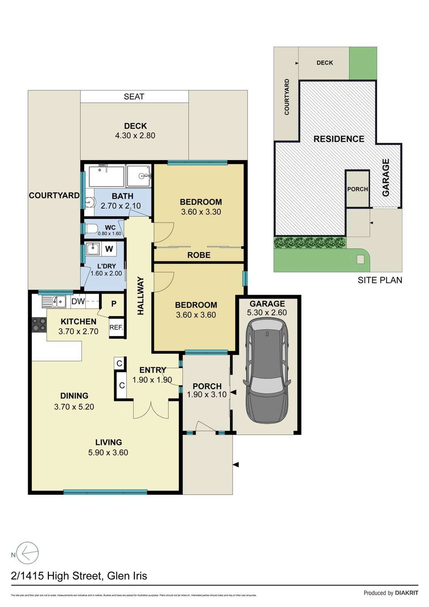 Floorplan of Homely unit listing, 2/1415 High Street, Glen Iris VIC 3146