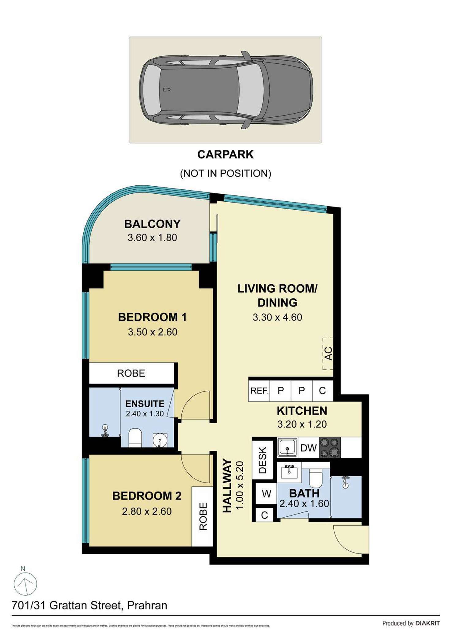 Floorplan of Homely apartment listing, 701/31 Grattan Street, Prahran VIC 3181
