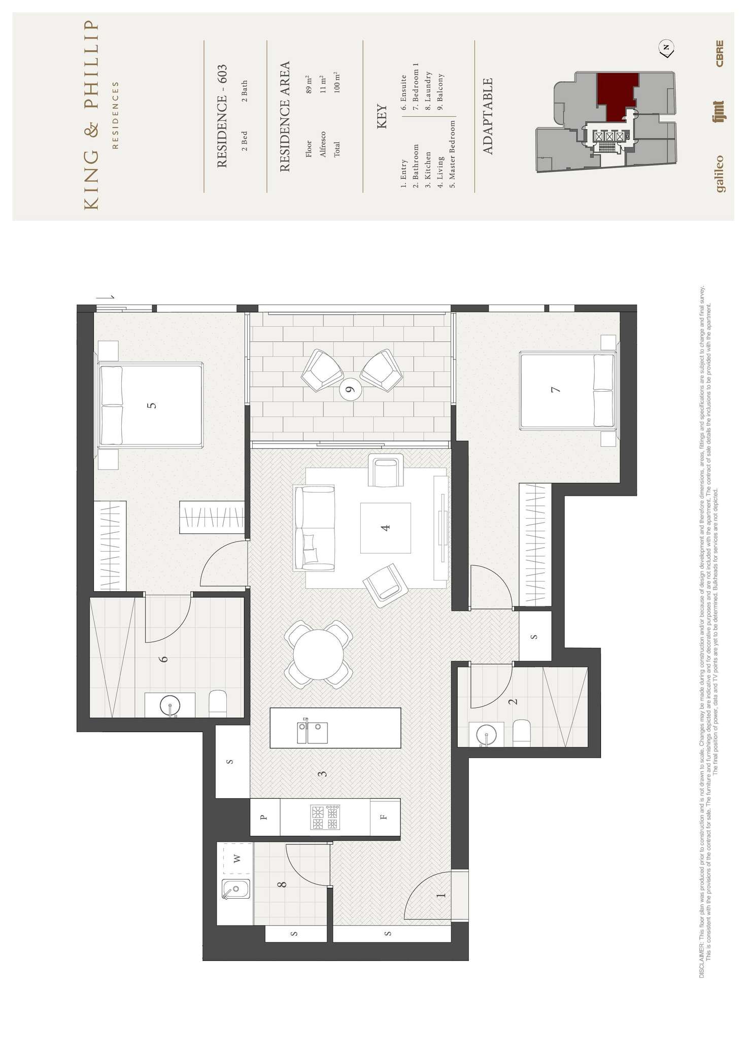 Floorplan of Homely apartment listing, 603/148-160 King Street, Sydney NSW 2000