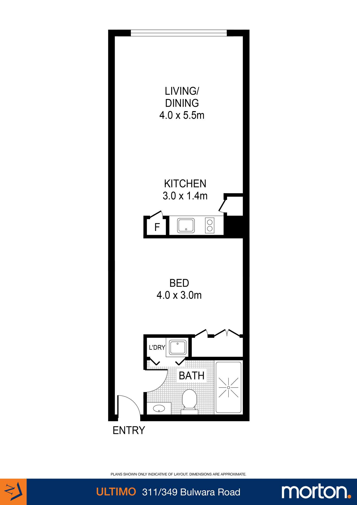 Floorplan of Homely apartment listing, 311/349 Bulwara Road, Ultimo NSW 2007