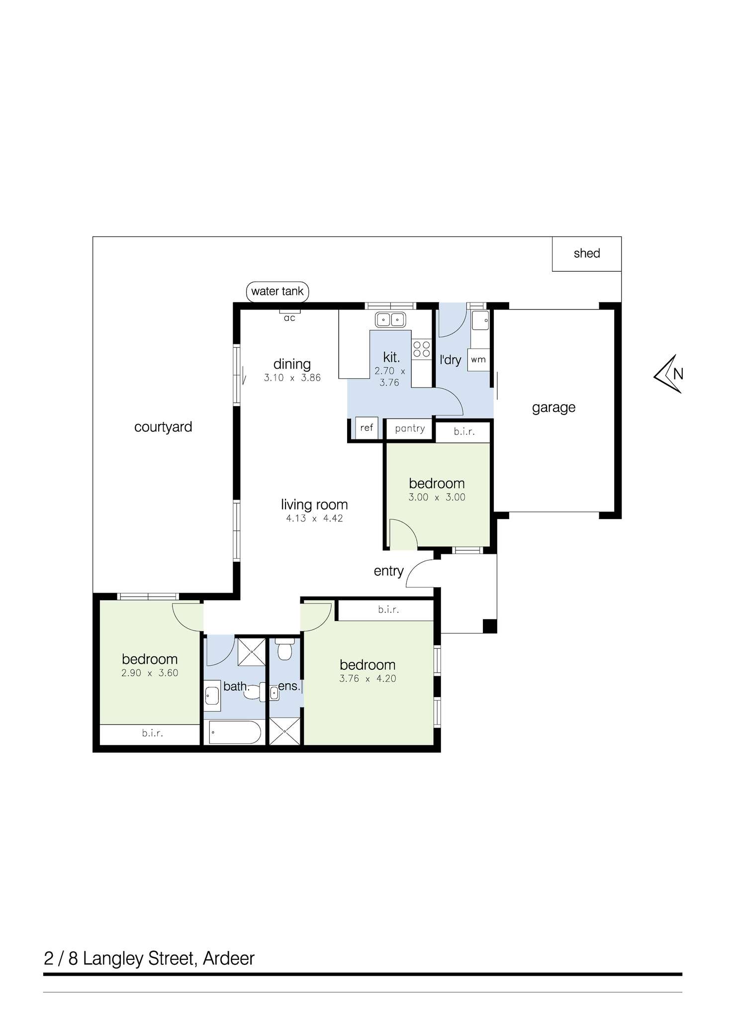 Floorplan of Homely unit listing, 2/8 Langley Street, Ardeer VIC 3022