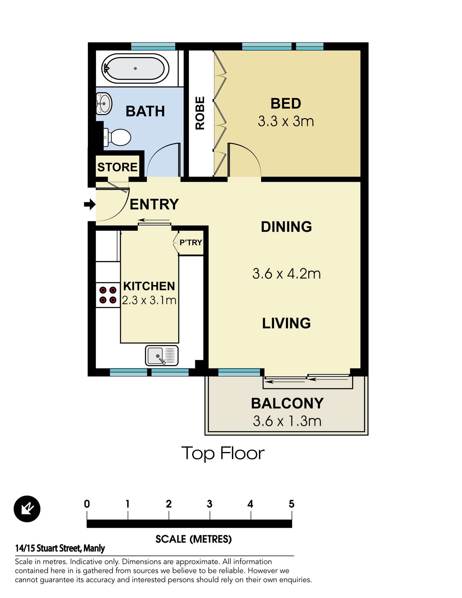Floorplan of Homely apartment listing, 14/15 Stuart Street, Manly NSW 2095