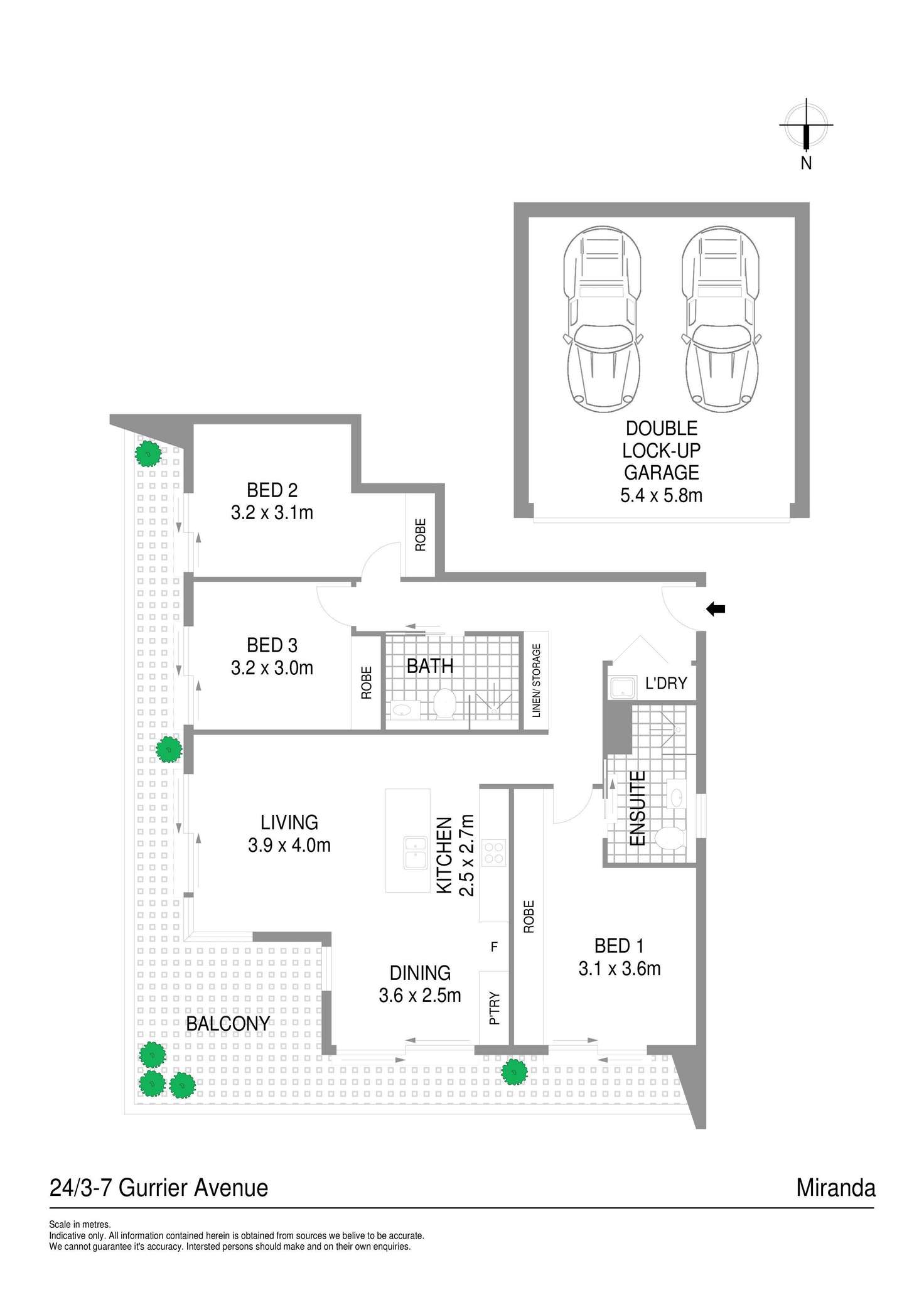 Floorplan of Homely unit listing, 24/5 Gurrier Avenue, Miranda NSW 2228