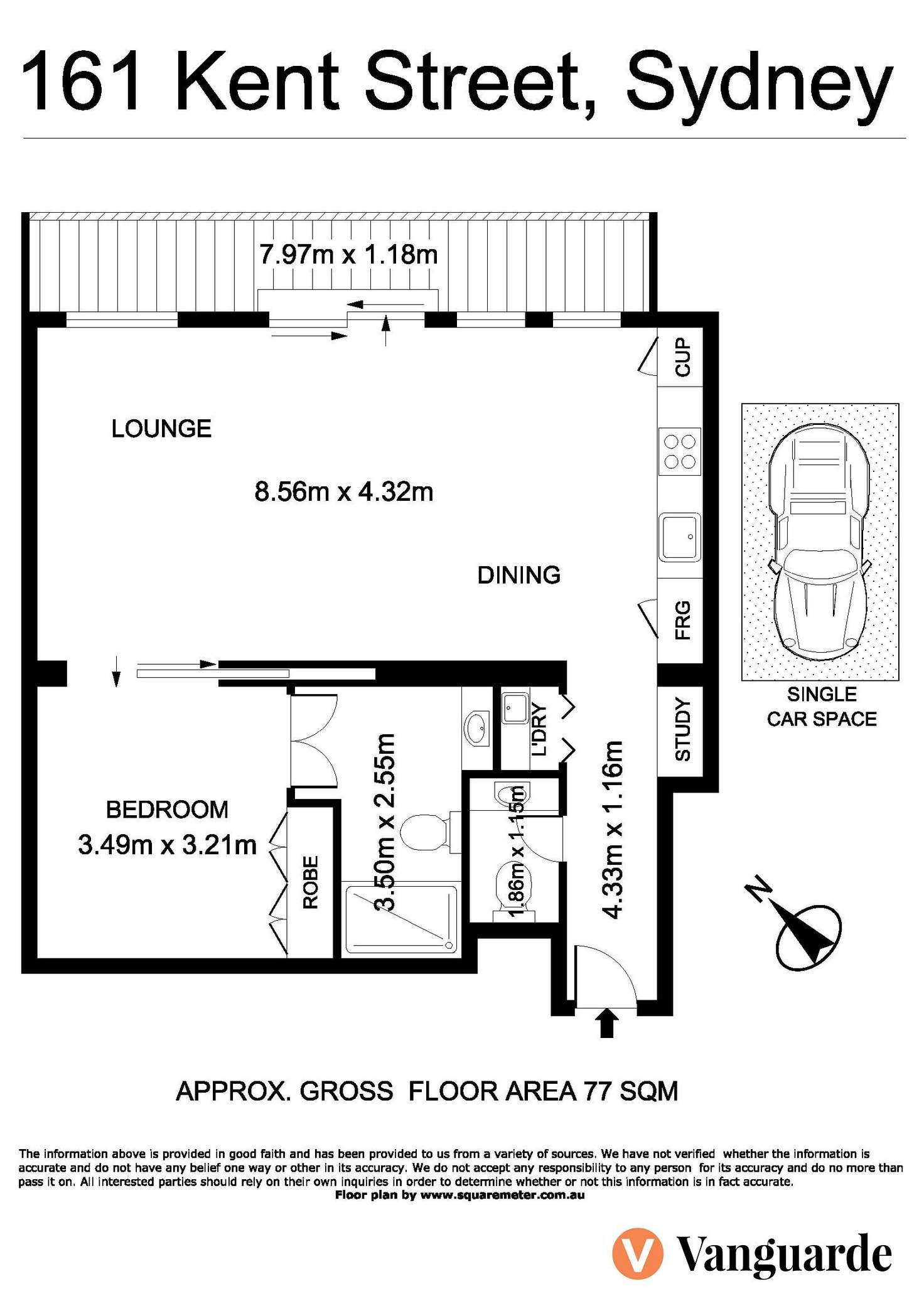 Floorplan of Homely apartment listing, 161 Kent Street, Sydney NSW 2000