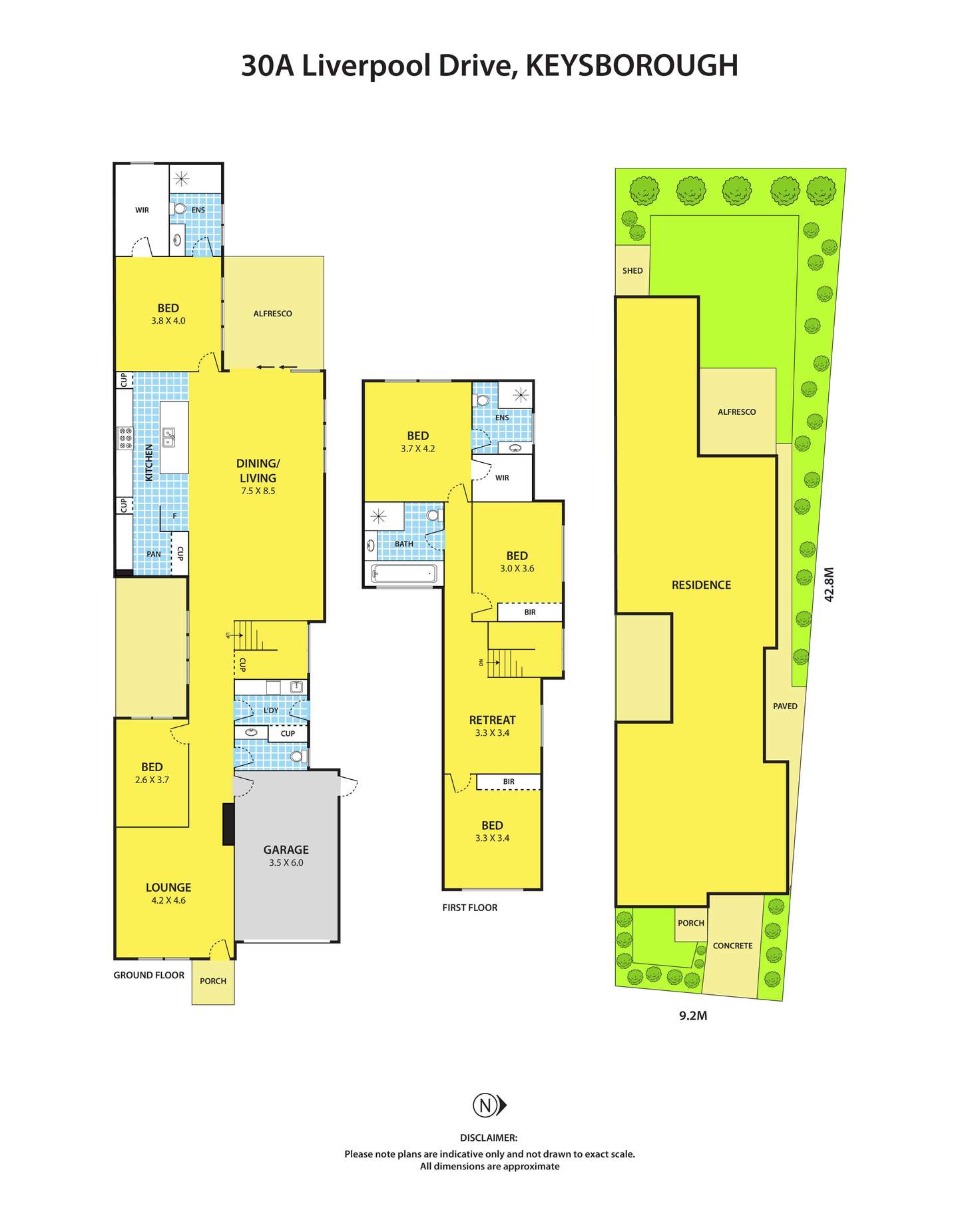 Floorplan of Homely semiDetached listing, 30A Liverpool Drive, Keysborough VIC 3173