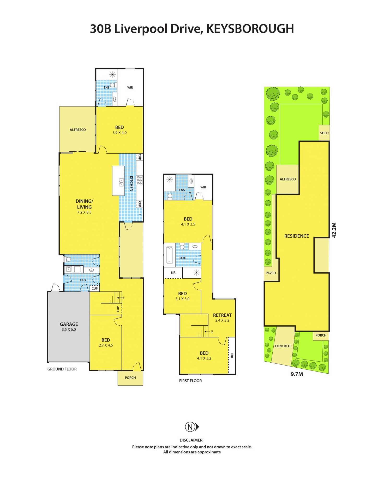 Floorplan of Homely semiDetached listing, 30B Liverpool Drive, Keysborough VIC 3173