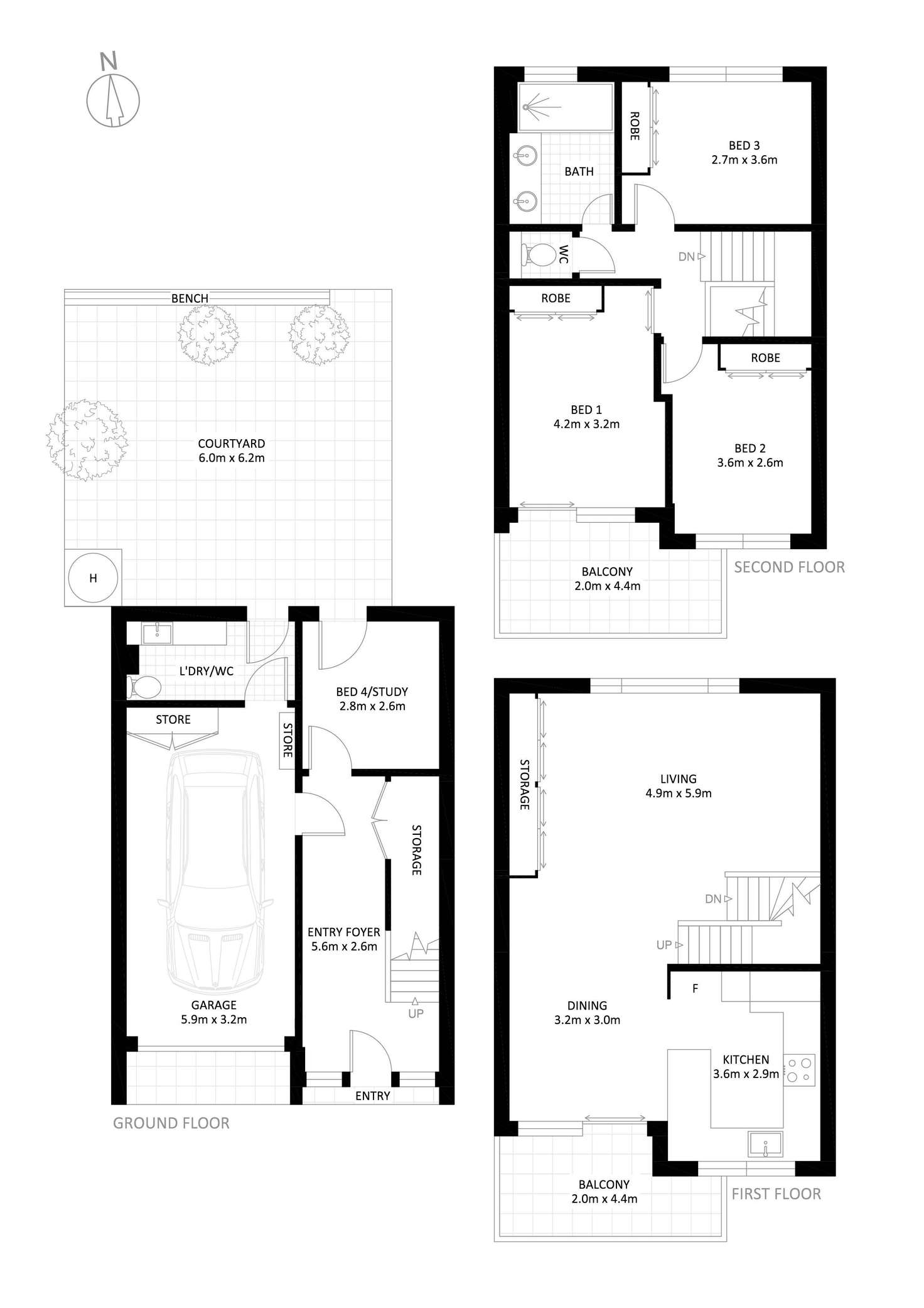 Floorplan of Homely townhouse listing, 3/25-27 Harbourne Road, Kingsford NSW 2032