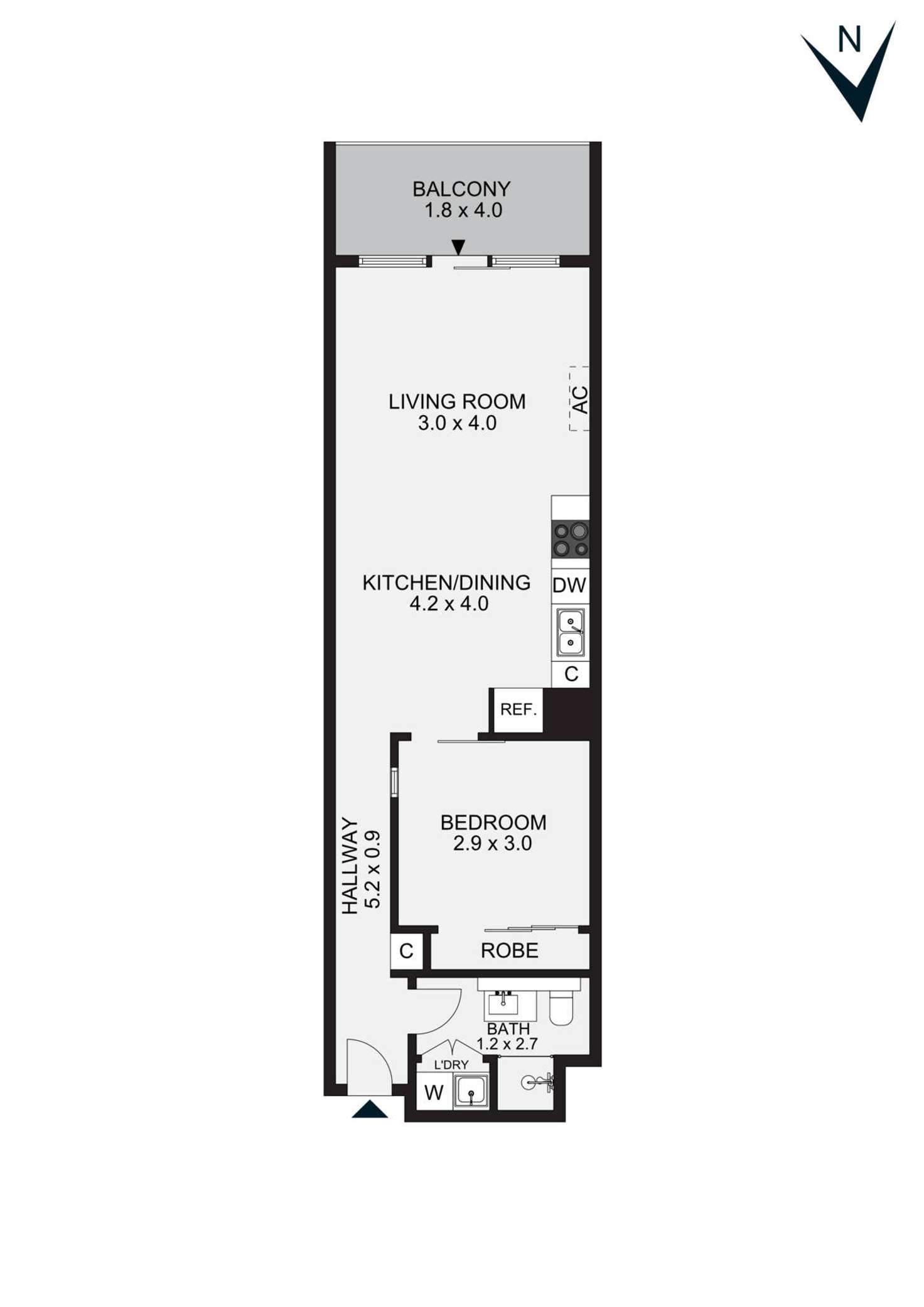 Floorplan of Homely apartment listing, 920/55 Merchant Street, Docklands VIC 3008