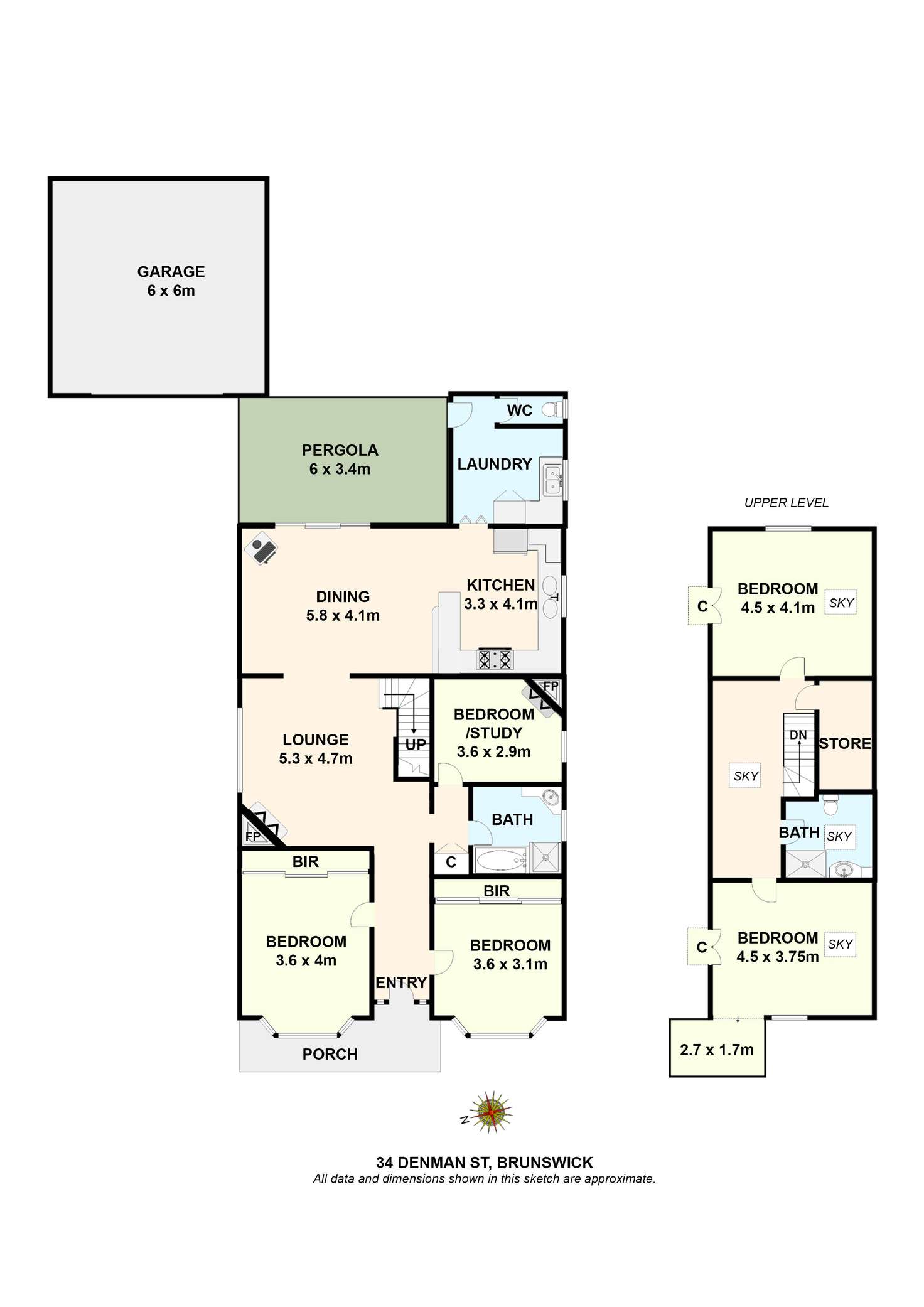 Floorplan of Homely house listing, 34 Denman Street, Brunswick VIC 3056