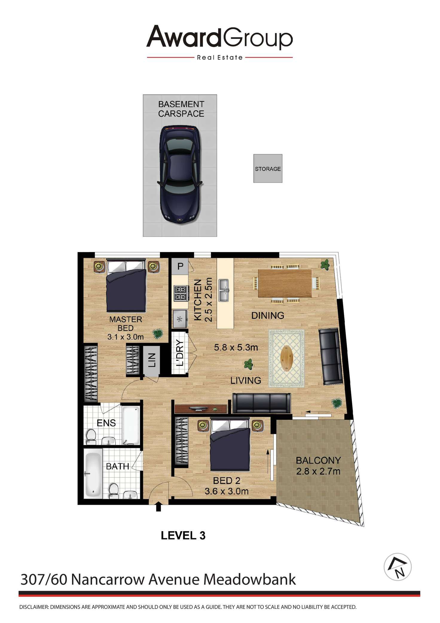 Floorplan of Homely apartment listing, 307/60 Nancarrow Avenue, Meadowbank NSW 2114
