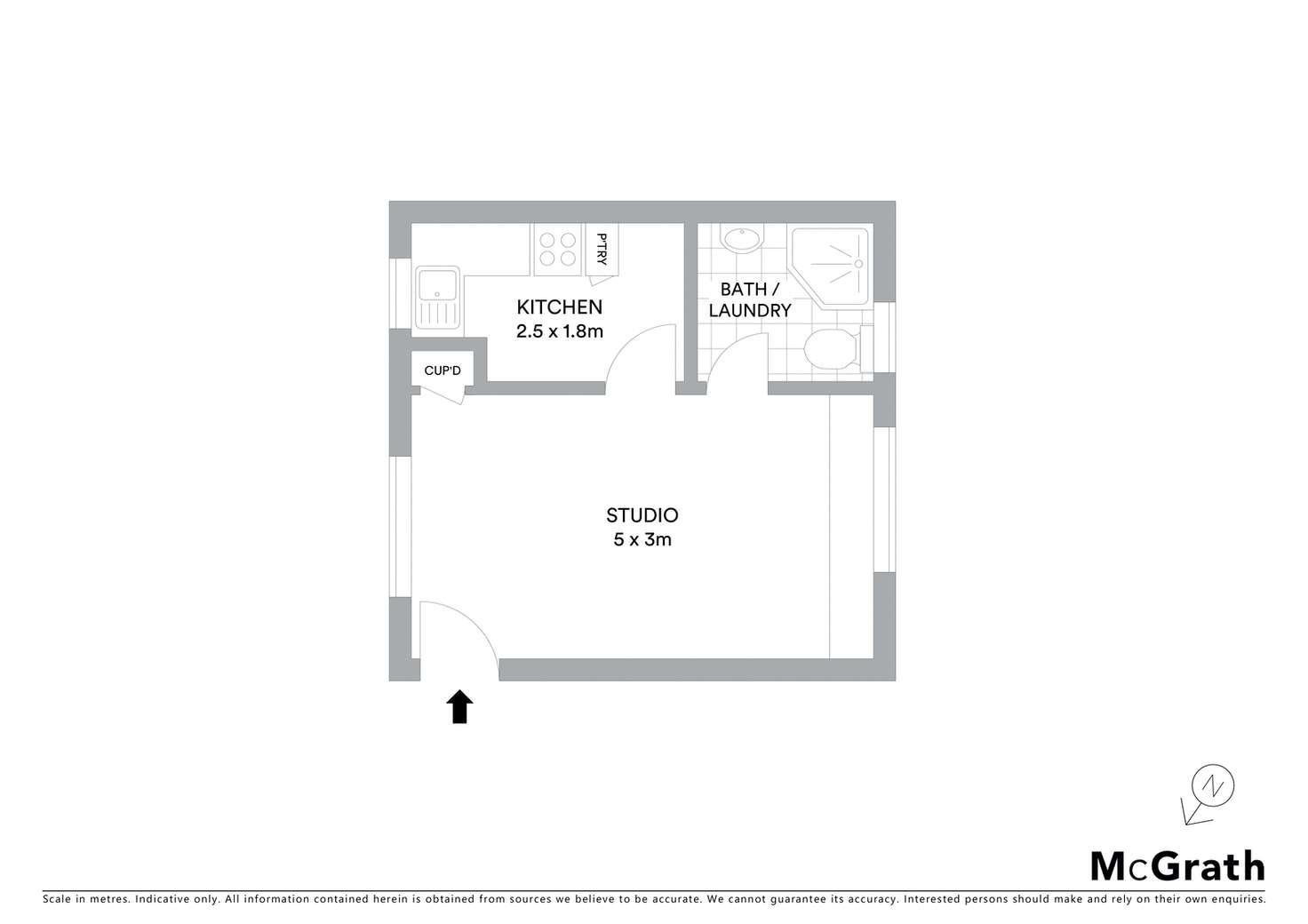 Floorplan of Homely studio listing, 8/31 Charles Street, Forest Lodge NSW 2037