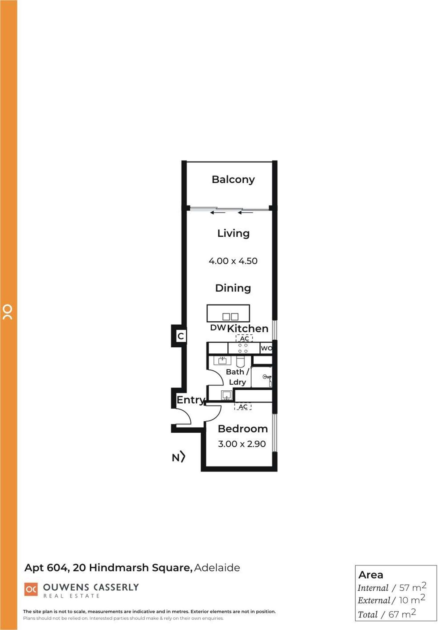 Floorplan of Homely apartment listing, 604/20 Hindmarsh Square, Adelaide SA 5000