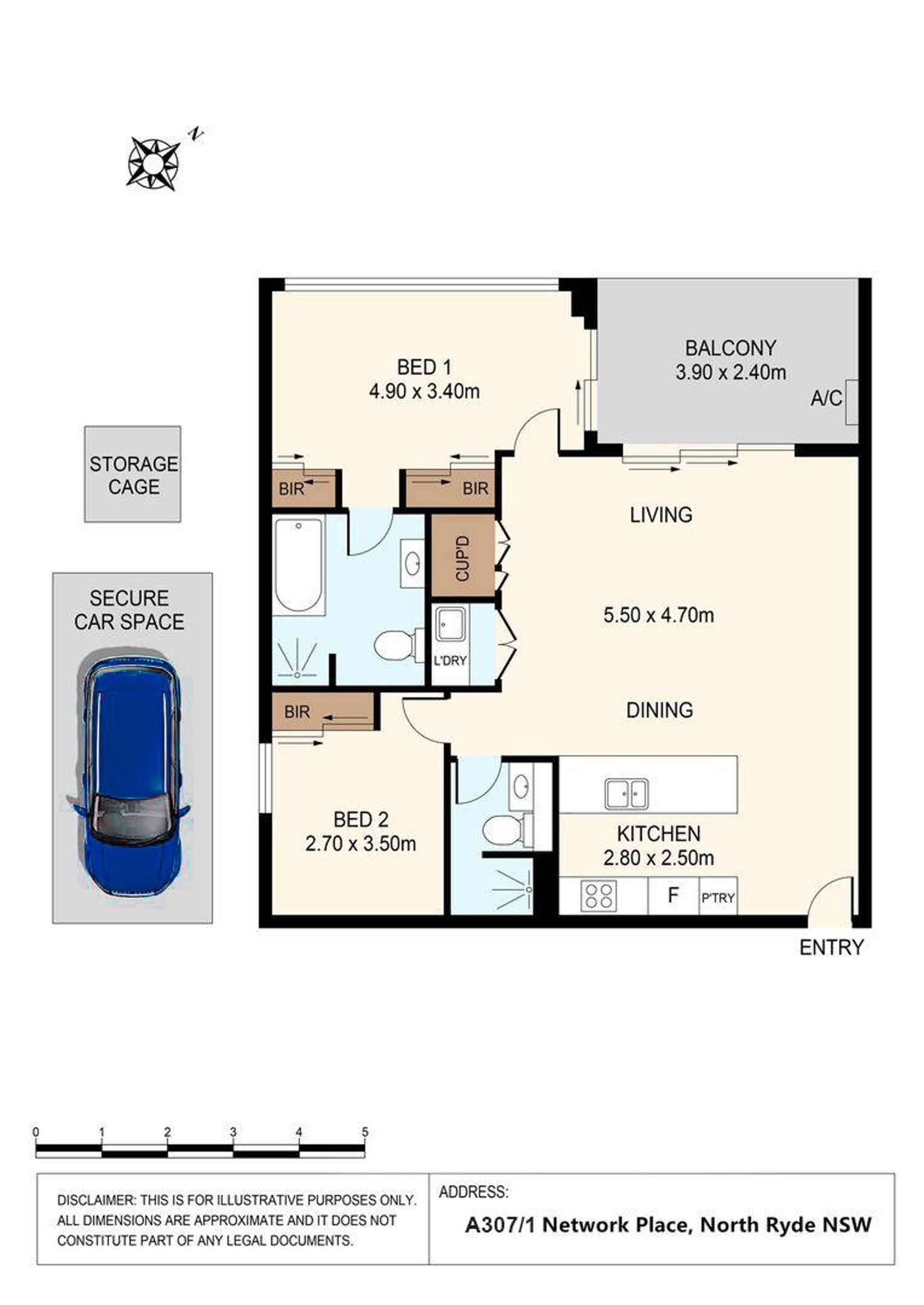 Floorplan of Homely apartment listing, A307/1 Network Place, North Ryde NSW 2113