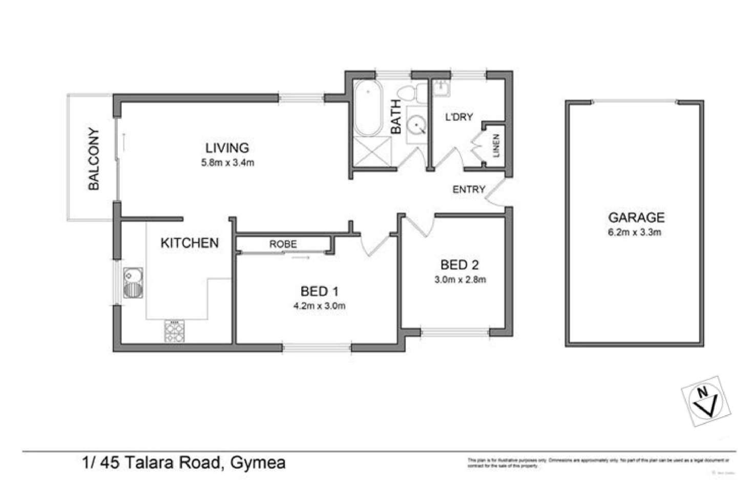 Floorplan of Homely apartment listing, 1/45 Talara Road, Gymea NSW 2227