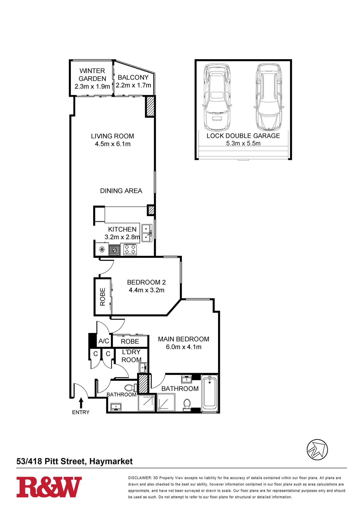 Floorplan of Homely apartment listing, 53/418 Pitt Street, Haymarket NSW 2000
