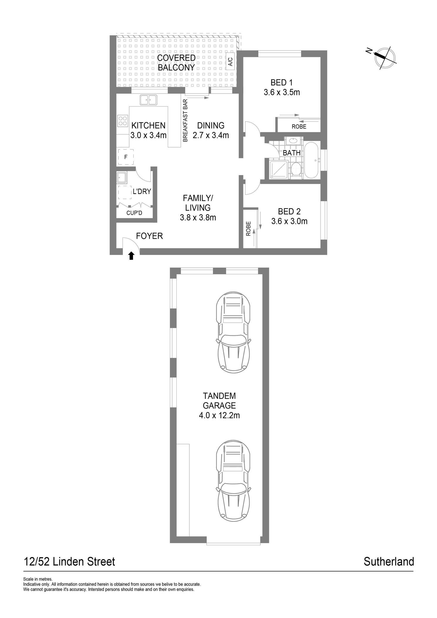 Floorplan of Homely apartment listing, 12/52-58 Linden Street, Sutherland NSW 2232