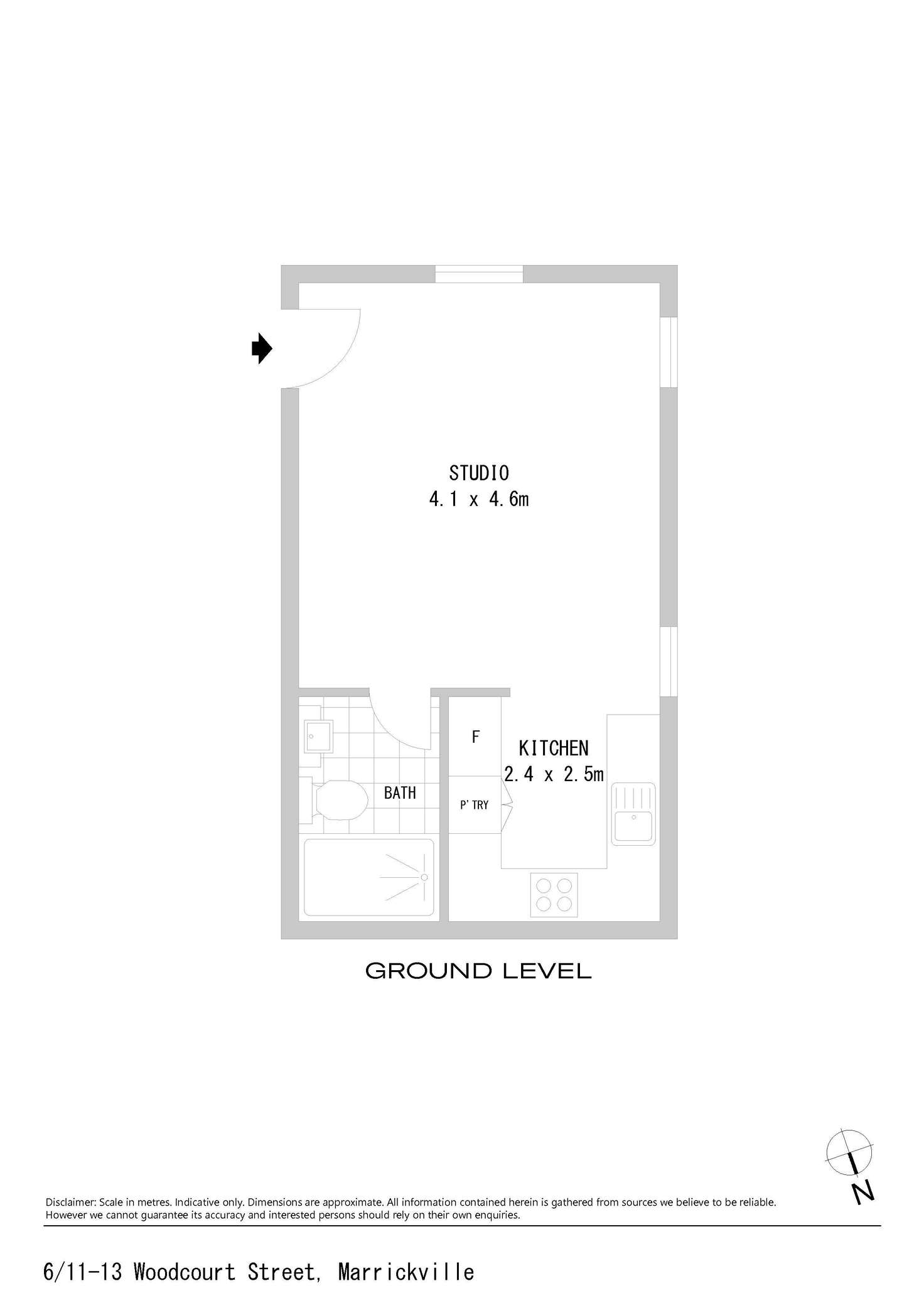 Floorplan of Homely apartment listing, 6/11-13 Woodcourt Street, Marrickville NSW 2204
