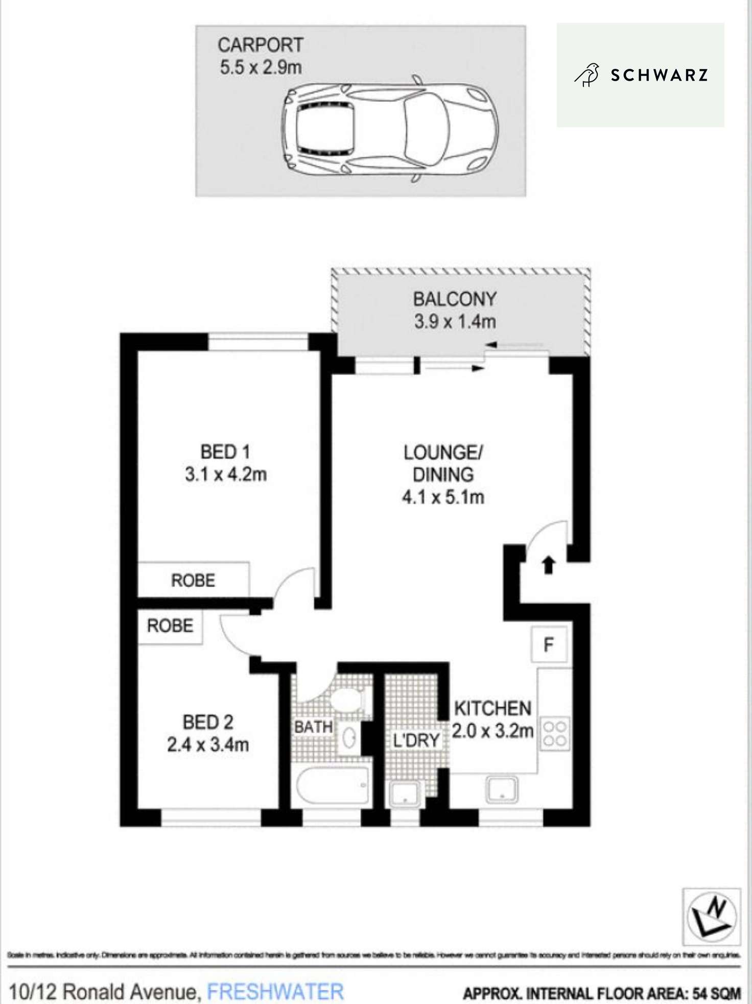 Floorplan of Homely unit listing, 10/12 Ronald Avenue, Freshwater NSW 2096