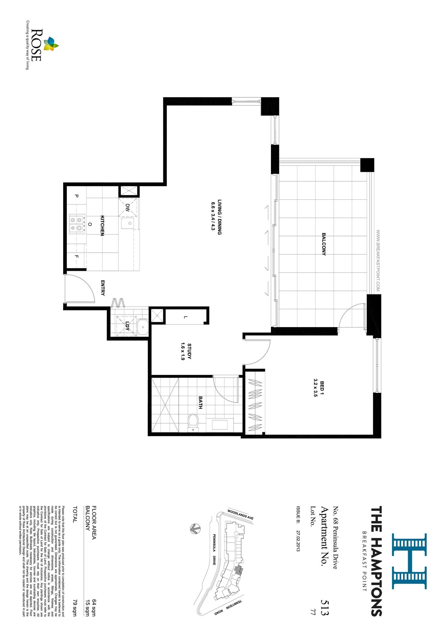 Floorplan of Homely apartment listing, 513/68 Peninsula Drive, Breakfast Point NSW 2137