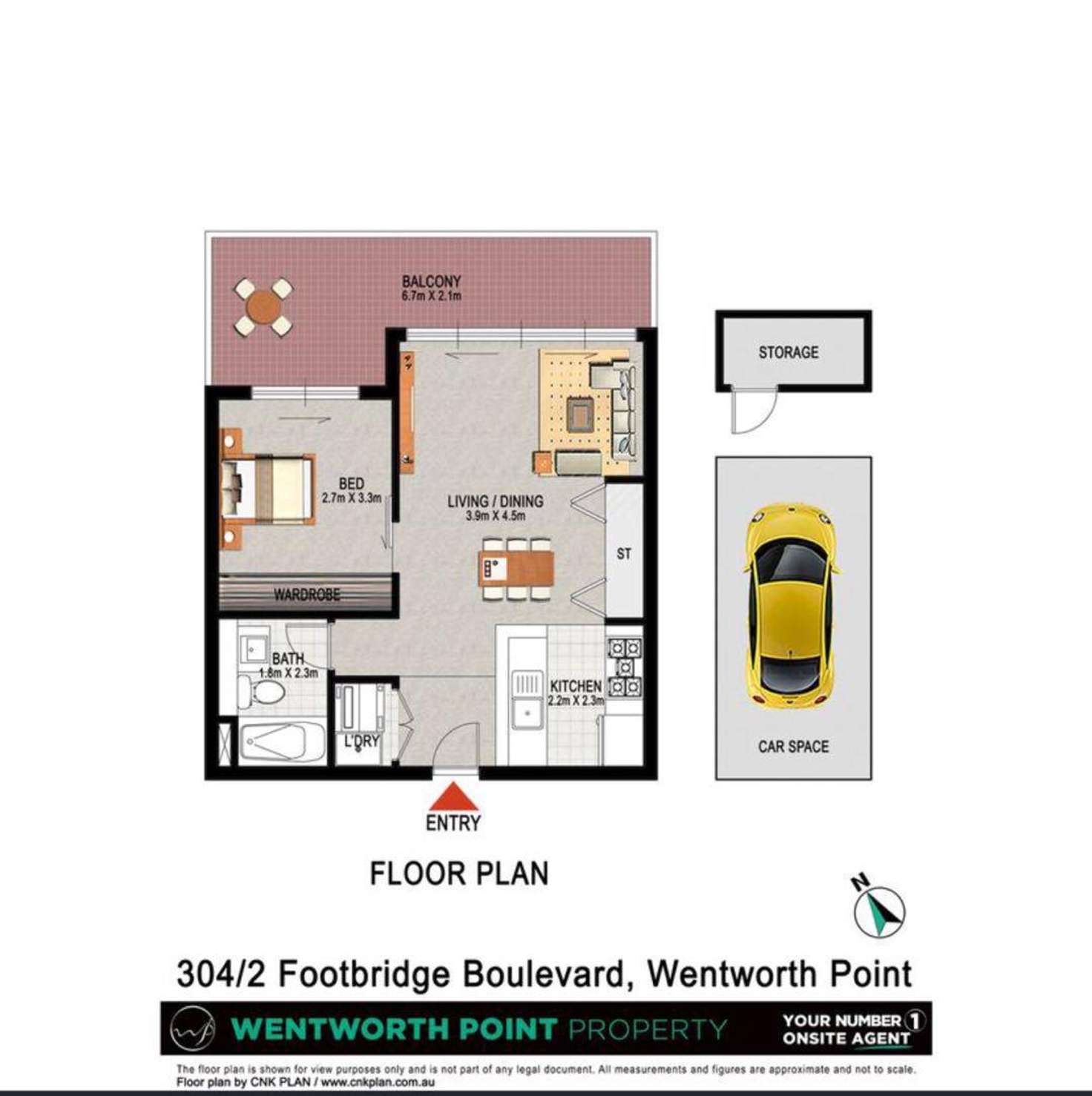 Floorplan of Homely apartment listing, 304/2 Footbridge Blvd, Wentworth Point NSW 2127