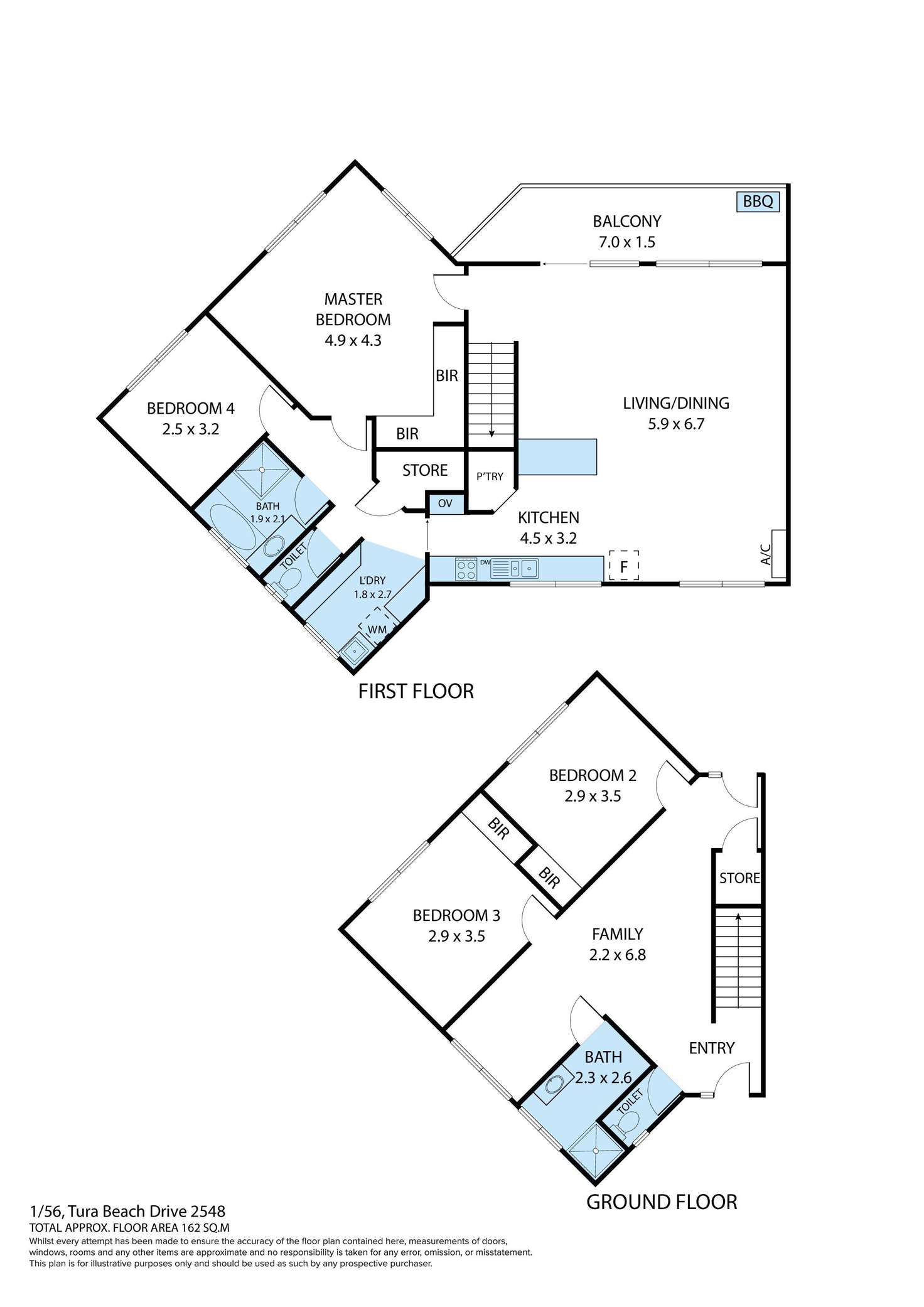 Floorplan of Homely townhouse listing, 1/56 Tura Beach Drive, Tura Beach NSW 2548