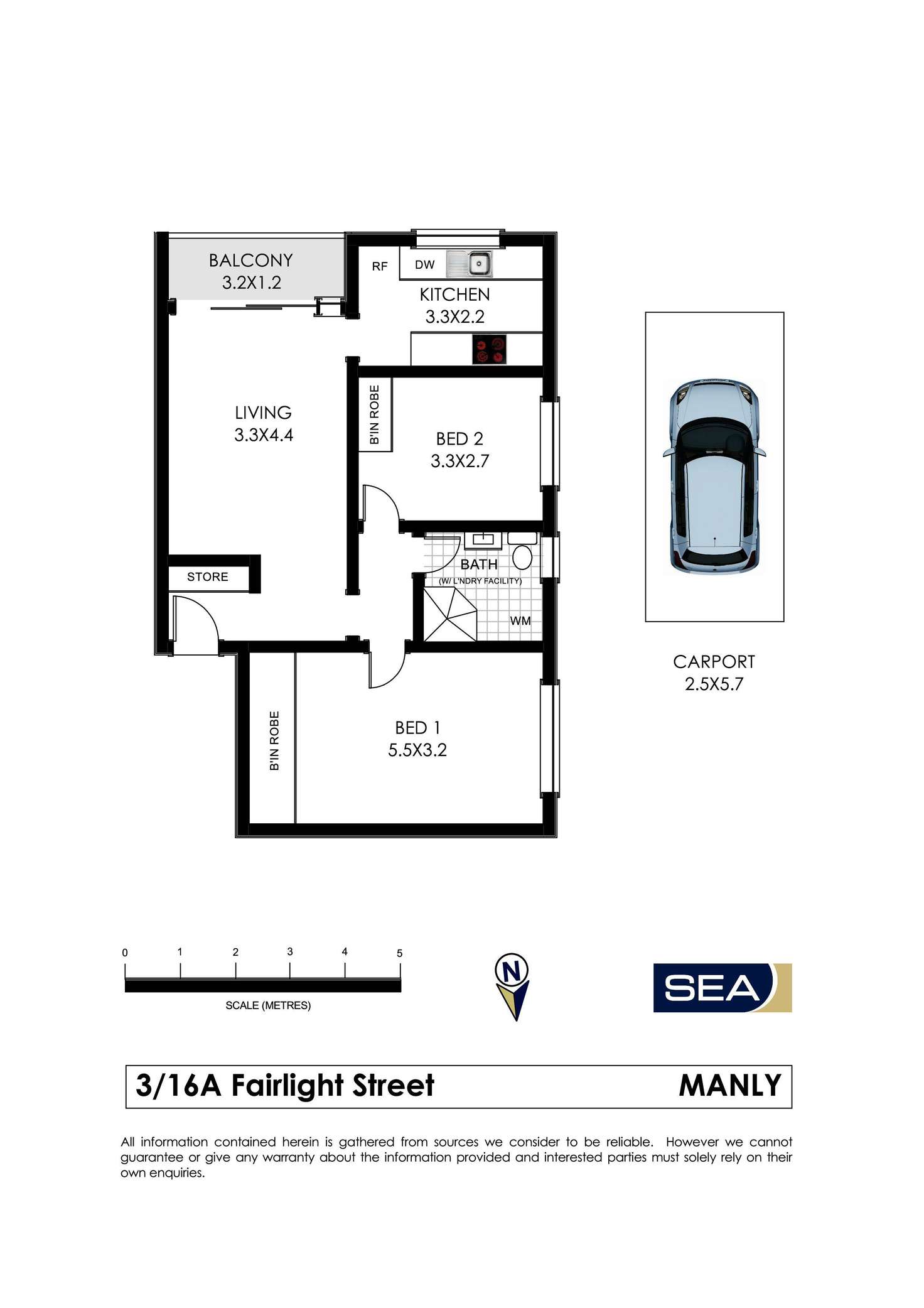 Floorplan of Homely apartment listing, 3/16A Fairlight Street, Manly NSW 2095