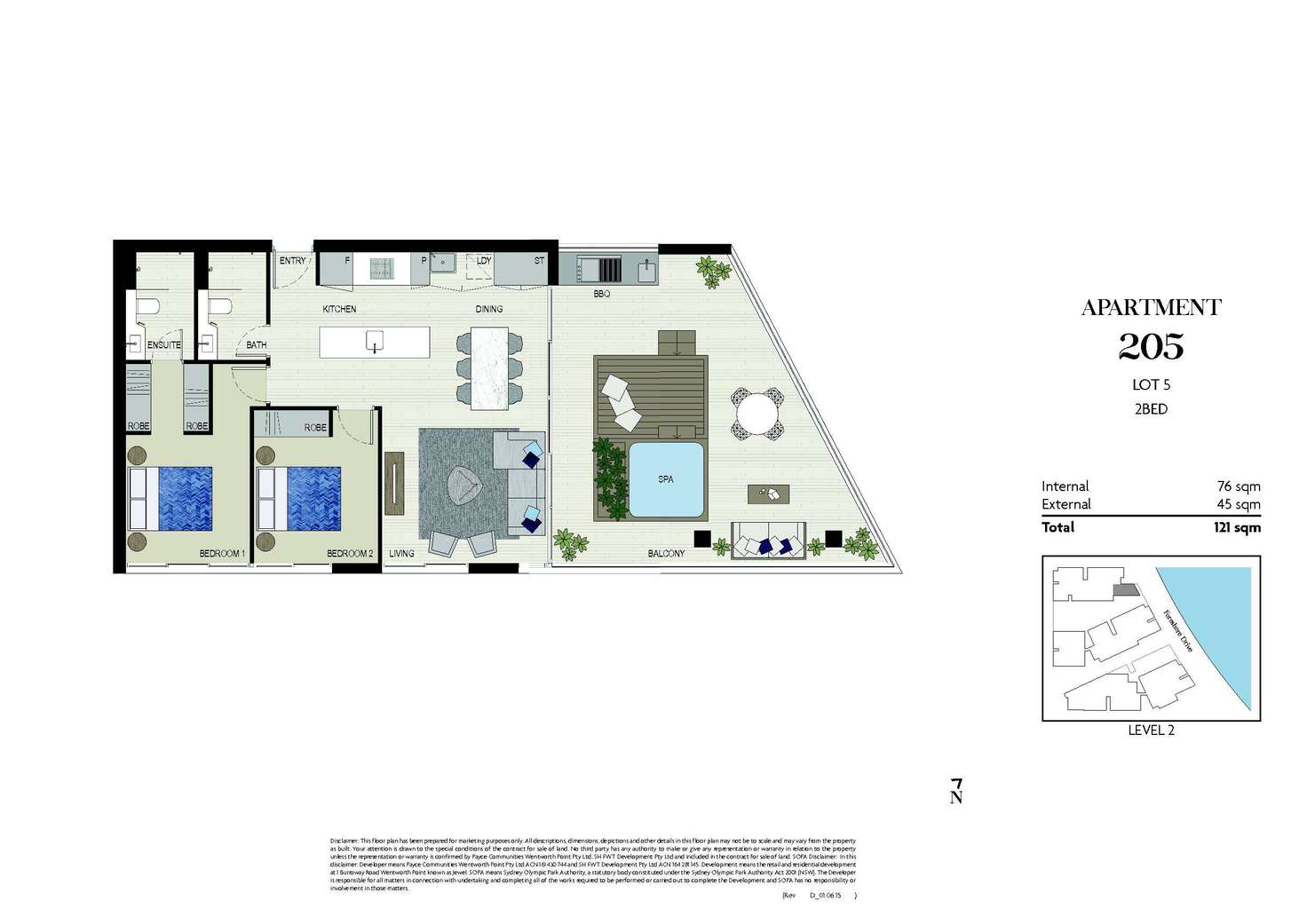 Floorplan of Homely apartment listing, A205/1 Burroway Road, Wentworth Point NSW 2127