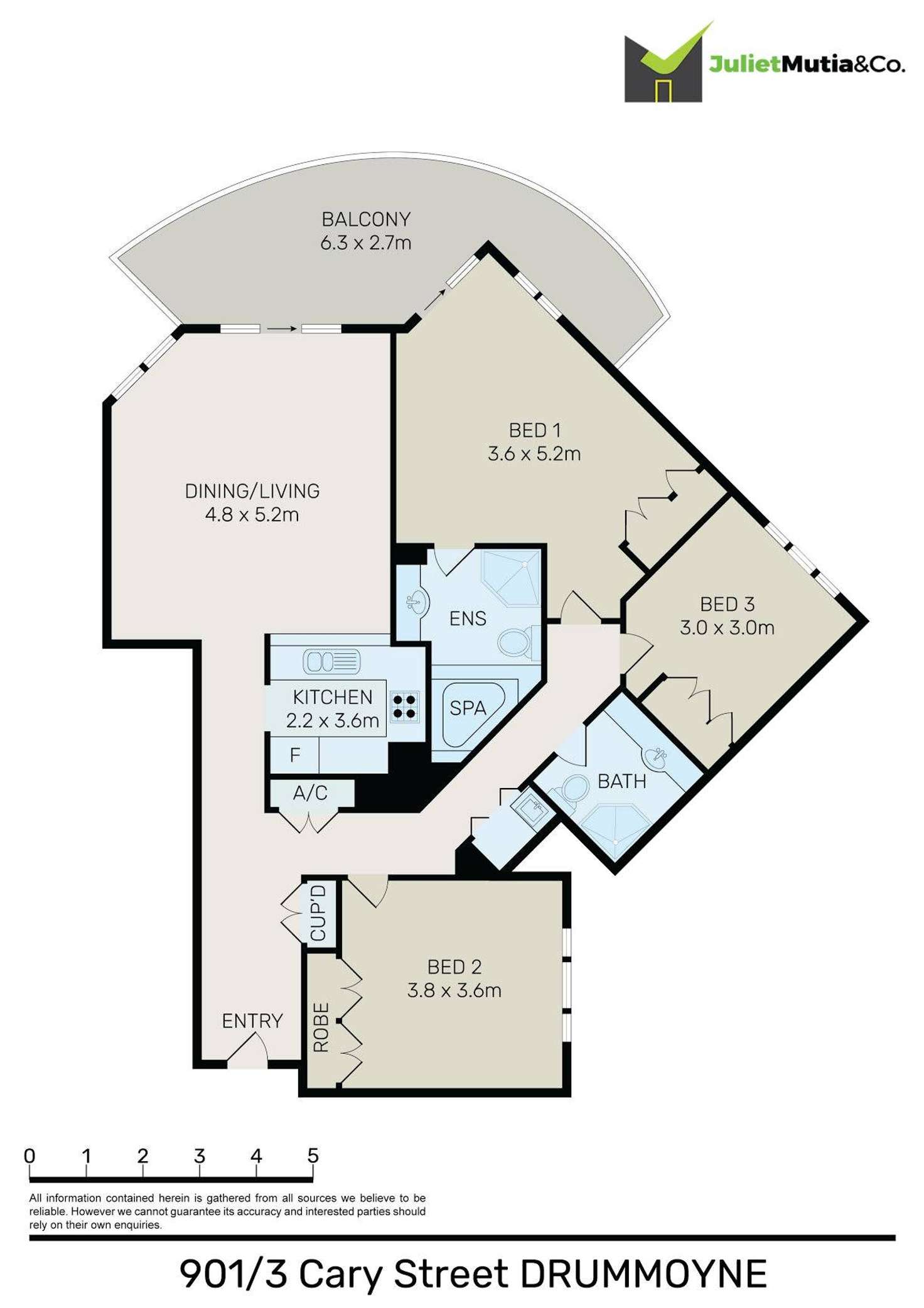 Floorplan of Homely unit listing, 901/3 Cary Street, Drummoyne NSW 2047