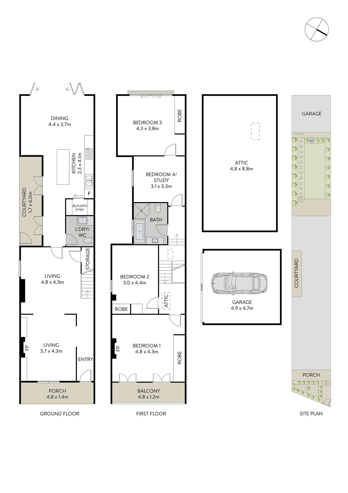 Floorplan of Homely terrace listing, 94 Palace Street, Petersham NSW 2049