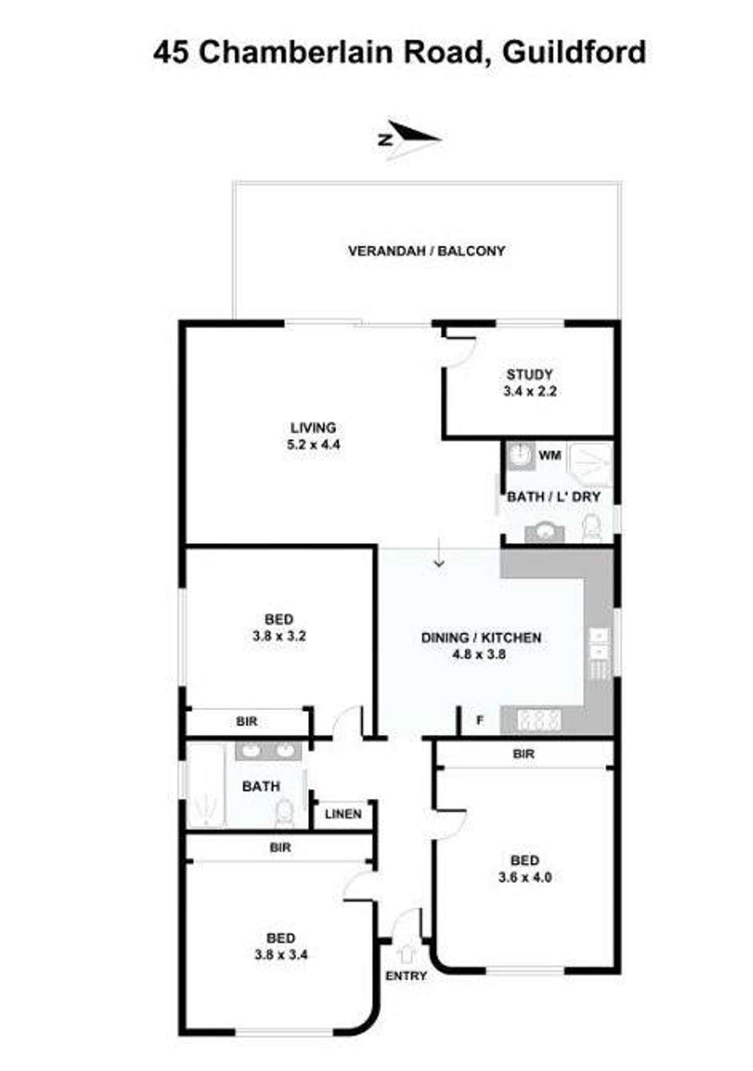 Floorplan of Homely house listing, 45 Chamberlain Road, Guildford NSW 2161