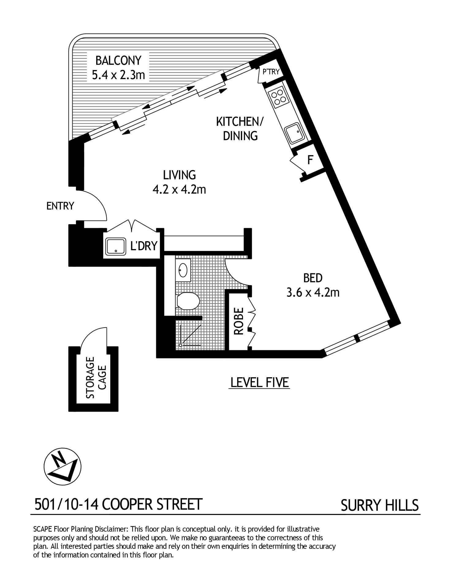 Floorplan of Homely apartment listing, 501/10 Cooper Street, Surry Hills NSW 2010