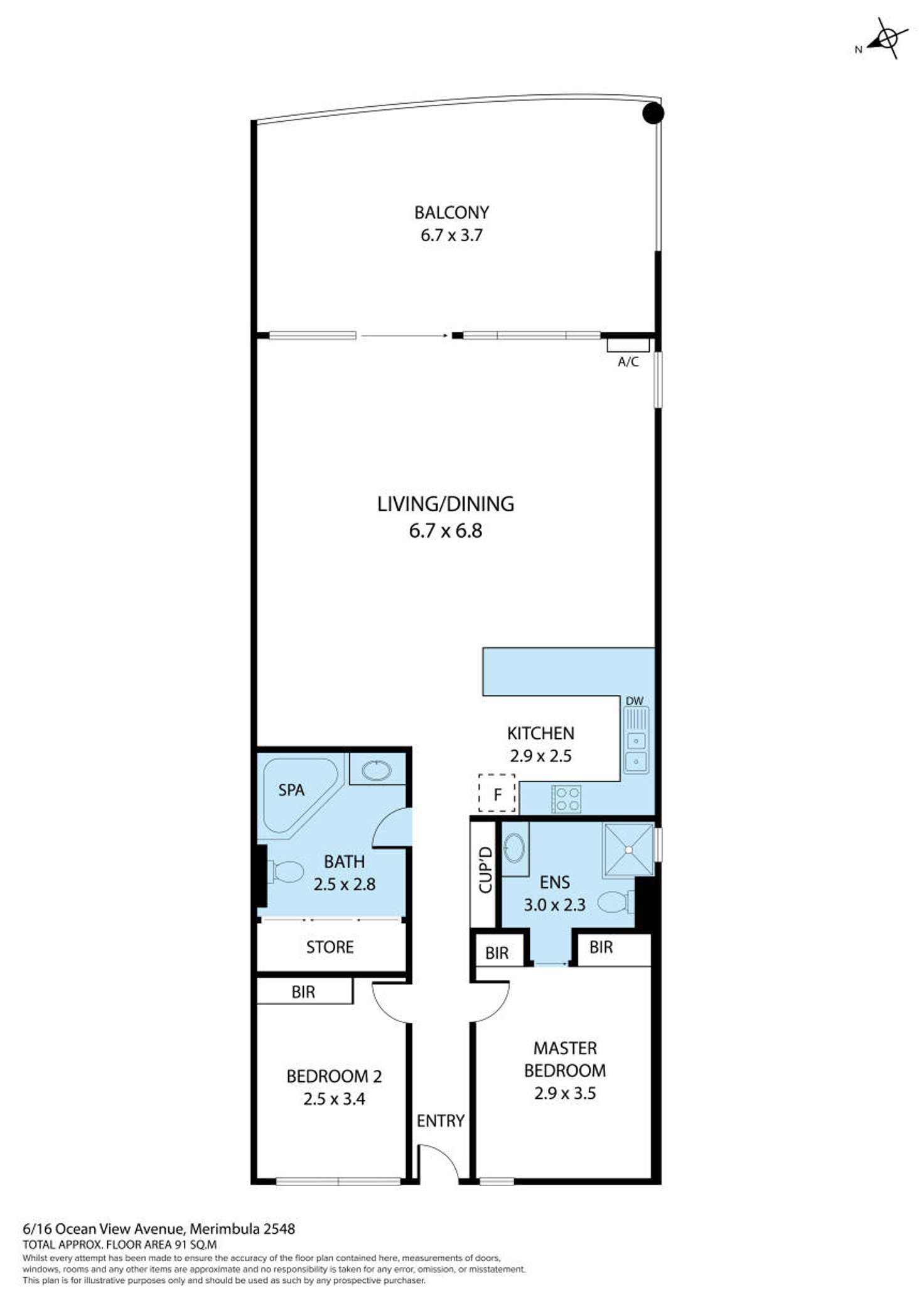 Floorplan of Homely unit listing, 6/16-18 Ocean View Avenue, Merimbula NSW 2548