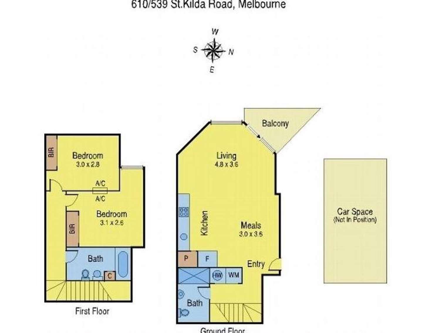 Floorplan of Homely apartment listing, 610/539 St Kilda Road, Melbourne VIC 3000