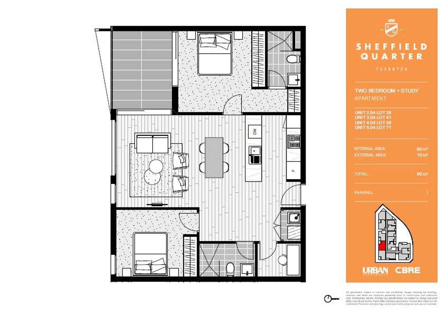 Floorplan of Homely apartment listing, 504/60 Lord Sheffield Circuit, Penrith NSW 2750