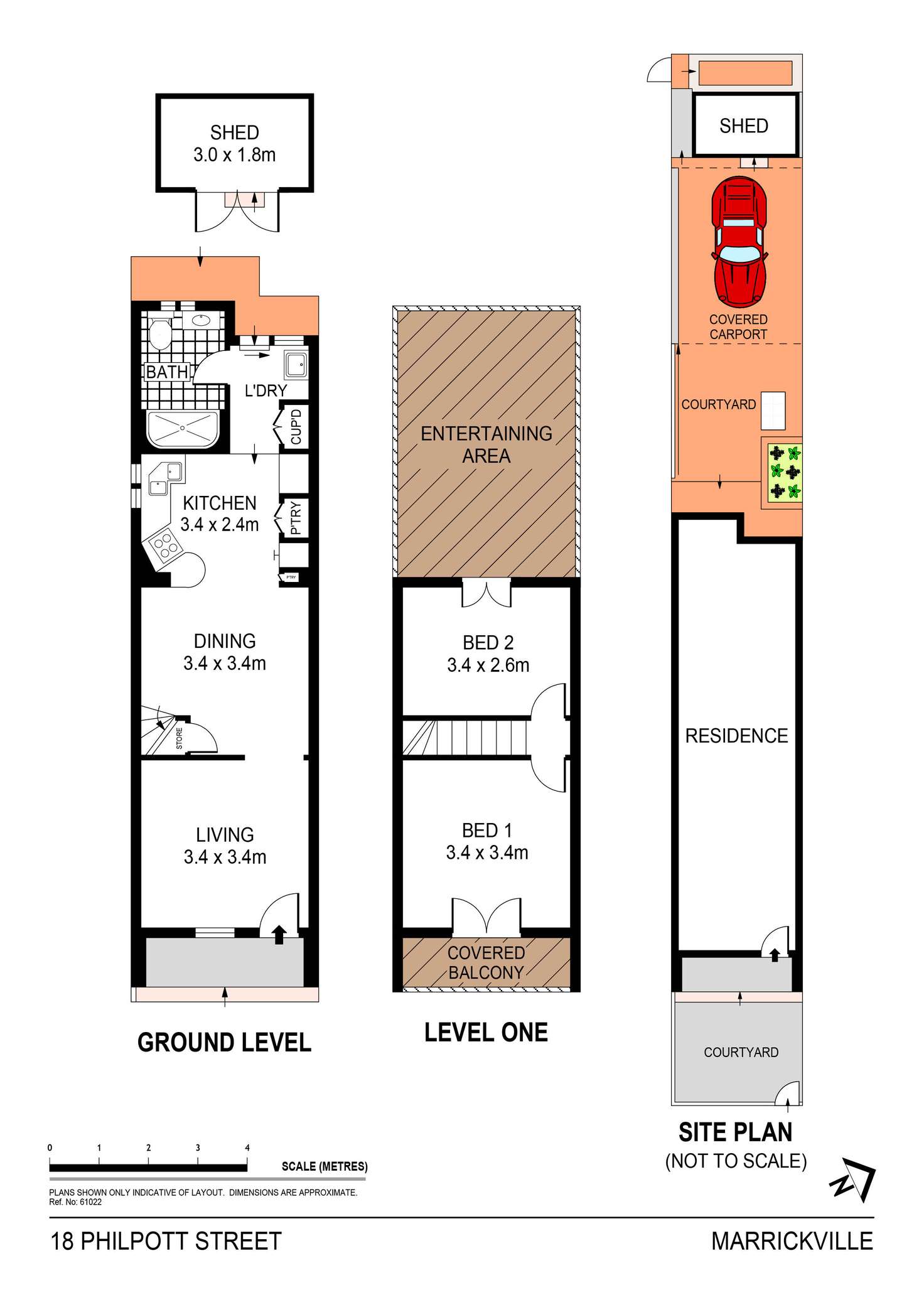 Floorplan of Homely terrace listing, 18 Philpott Street, Marrickville NSW 2204