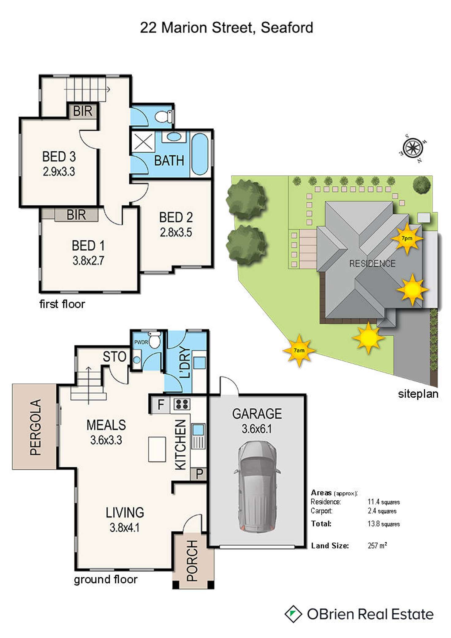 Floorplan of Homely townhouse listing, 22 Marion Street, Seaford VIC 3198