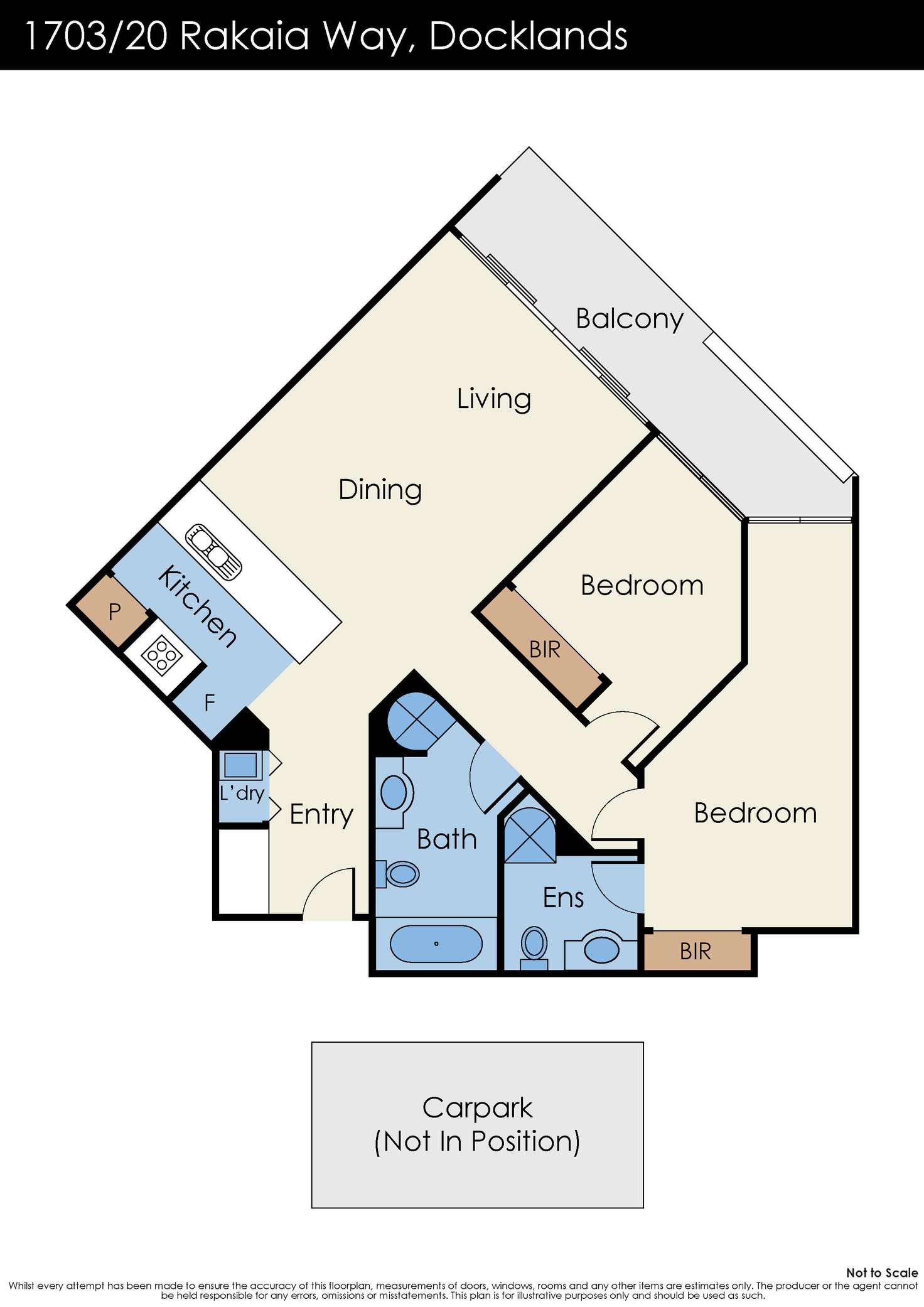 Floorplan of Homely apartment listing, 1703/20 Rakaia Way, Docklands VIC 3008