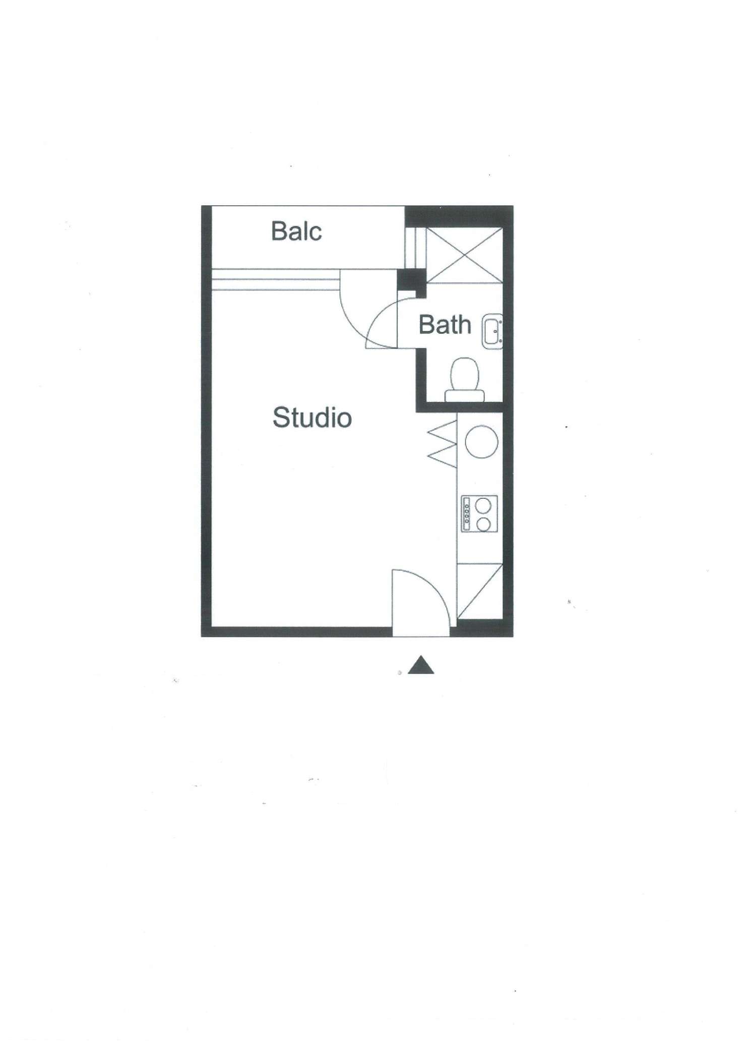 Floorplan of Homely studio listing, 20/51 Hereford Street, Glebe NSW 2037