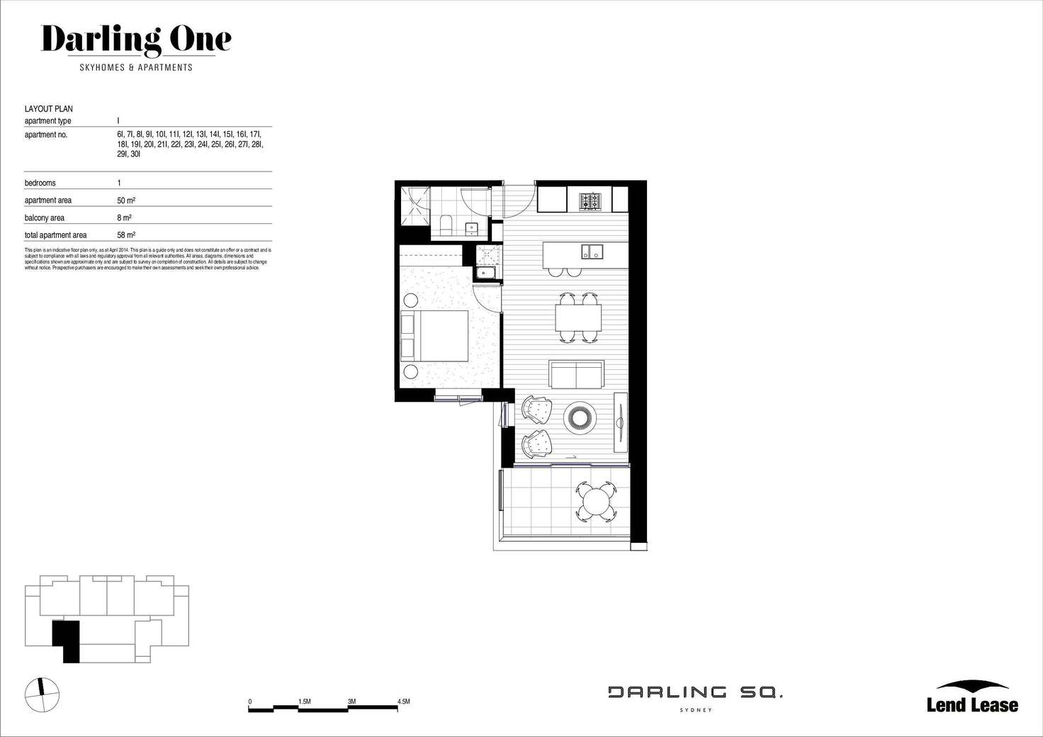 Floorplan of Homely apartment listing, 3222/65 Tumbalong Boulevard, Haymarket NSW 2000