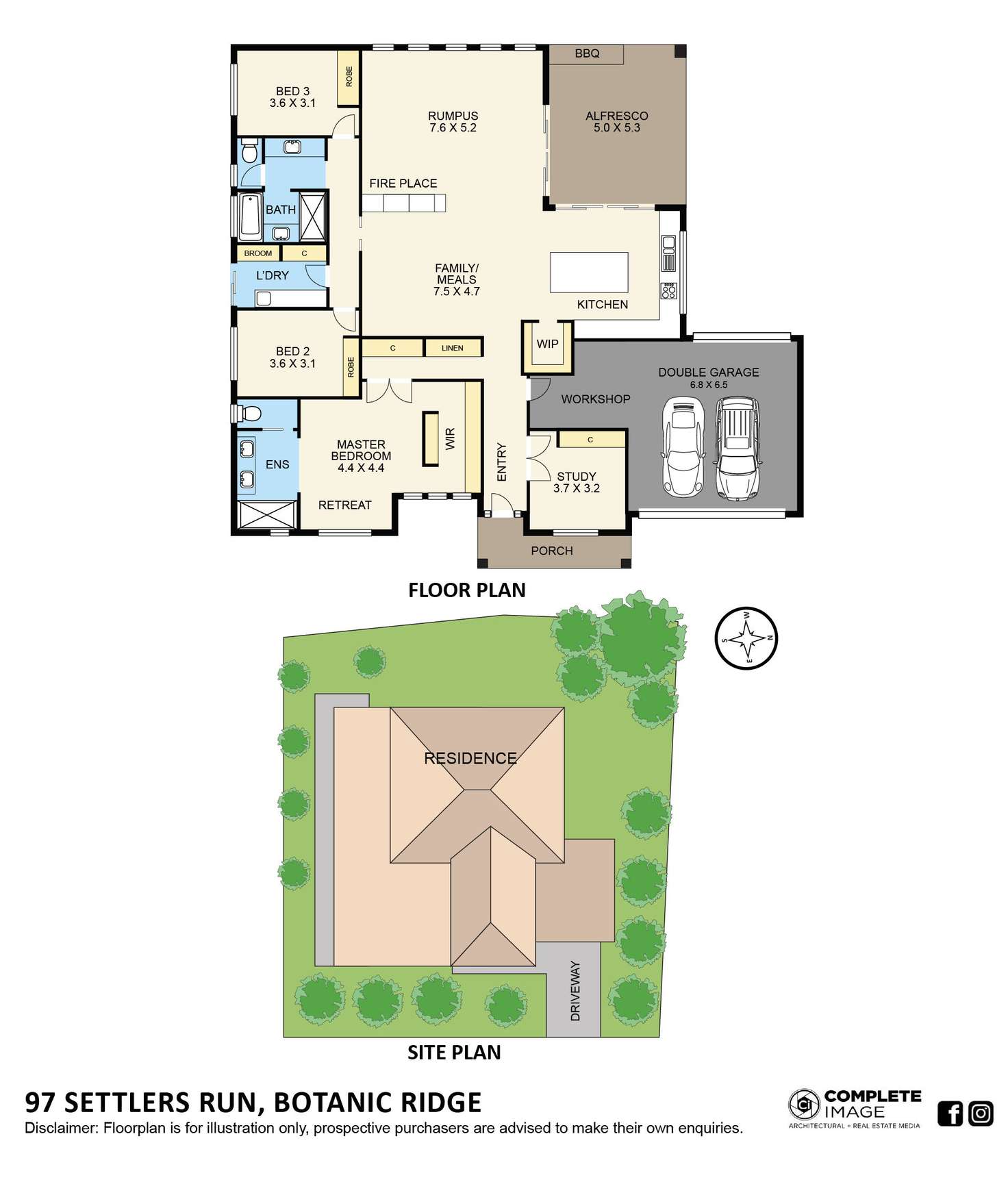 Floorplan of Homely house listing, 97 Settlers Run, Botanic Ridge VIC 3977