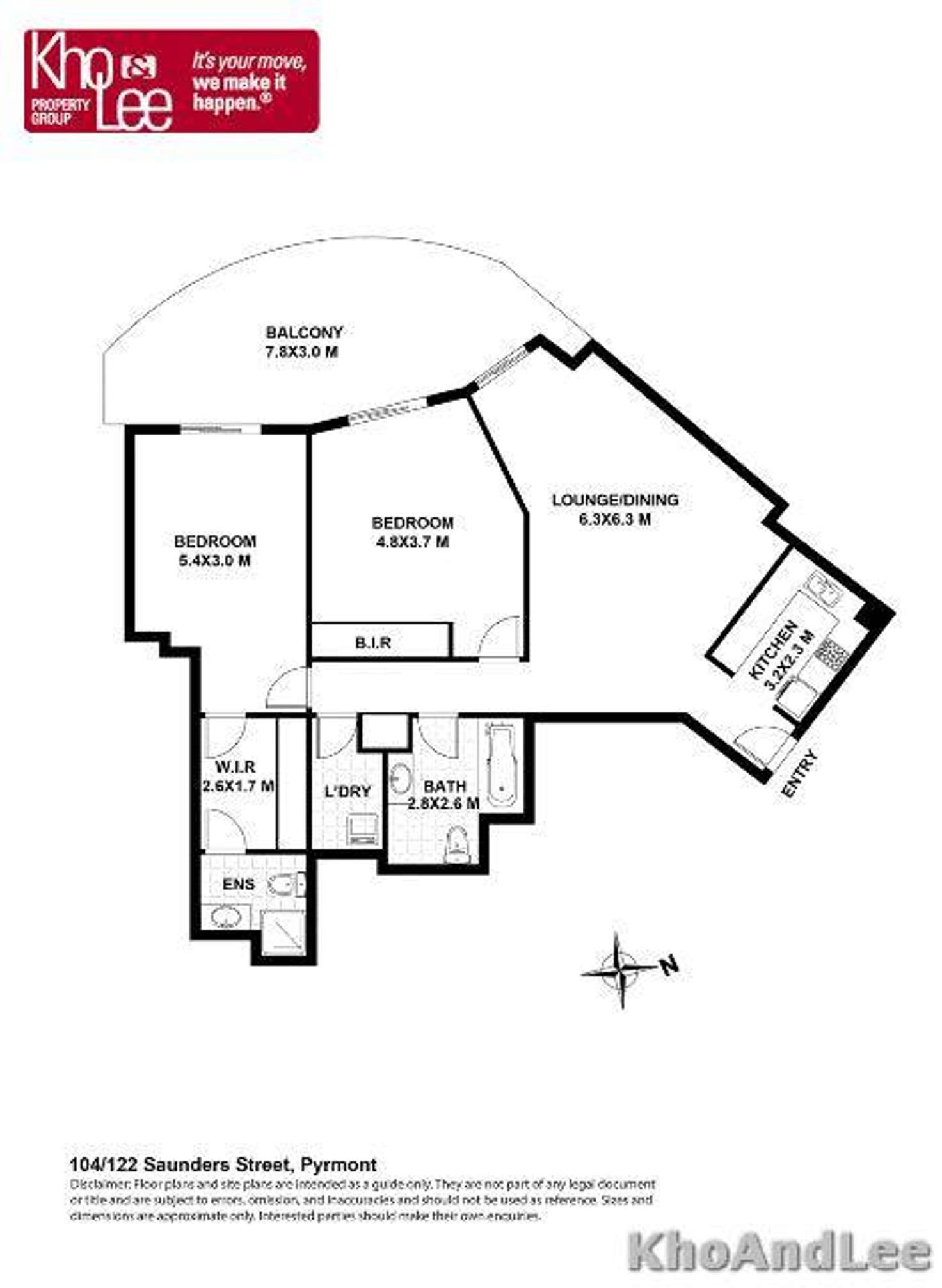 Floorplan of Homely apartment listing, 104/122 Saunders Street, Pyrmont NSW 2009