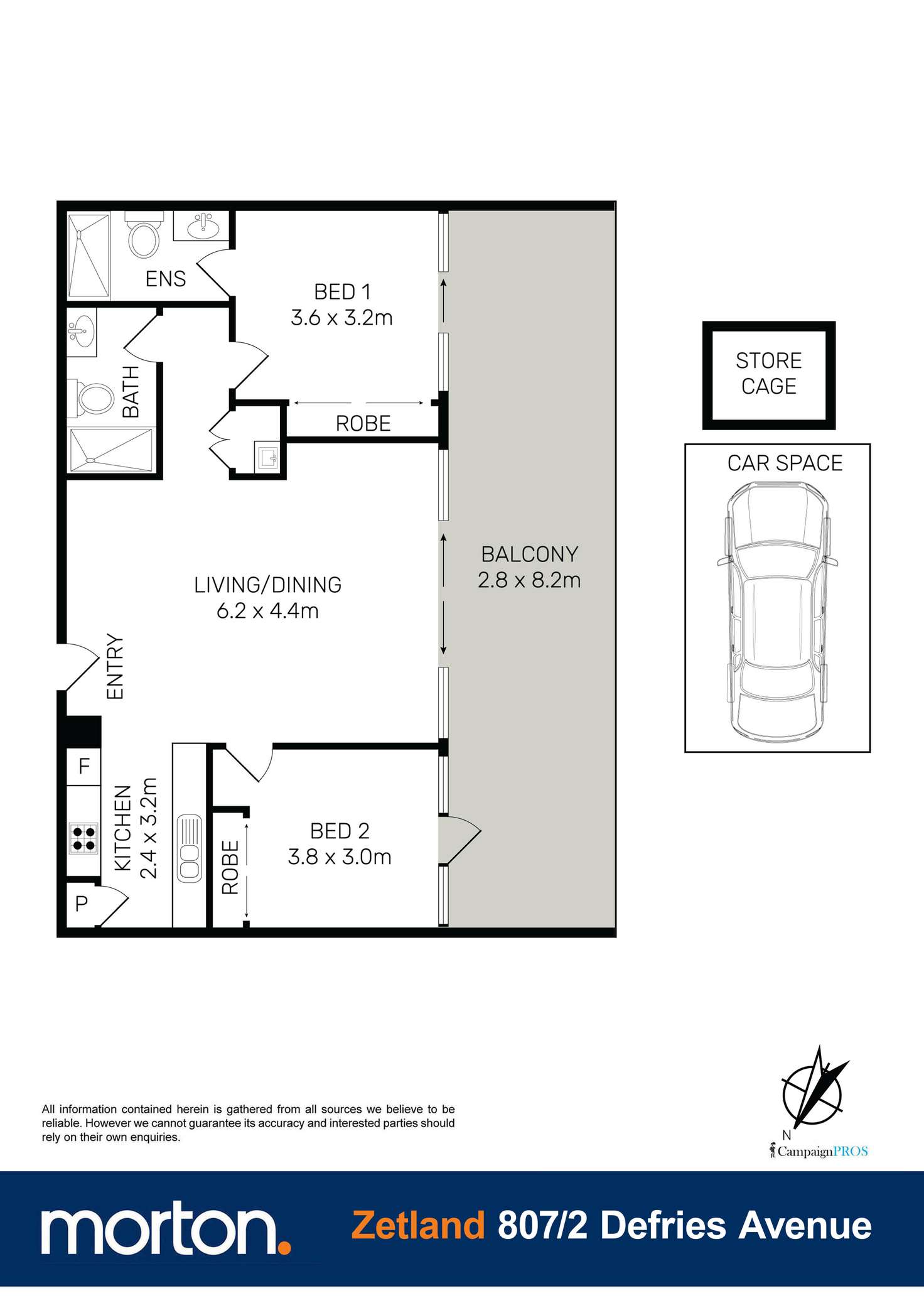 Floorplan of Homely apartment listing, 807/2 Defries Avenue, Zetland NSW 2017