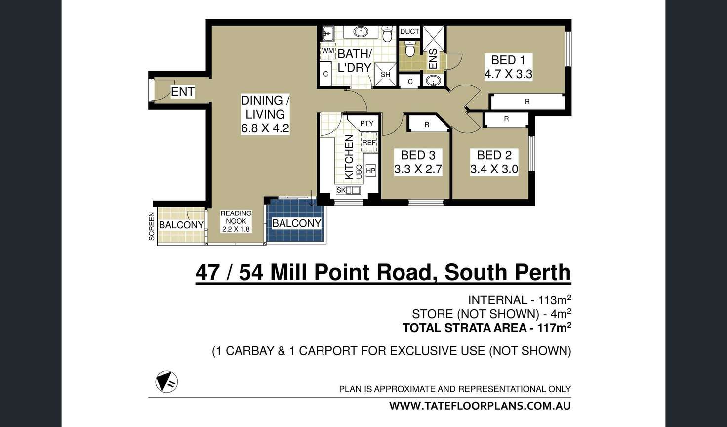 Floorplan of Homely apartment listing, 47/54 Mill Point Road, South Perth WA 6151