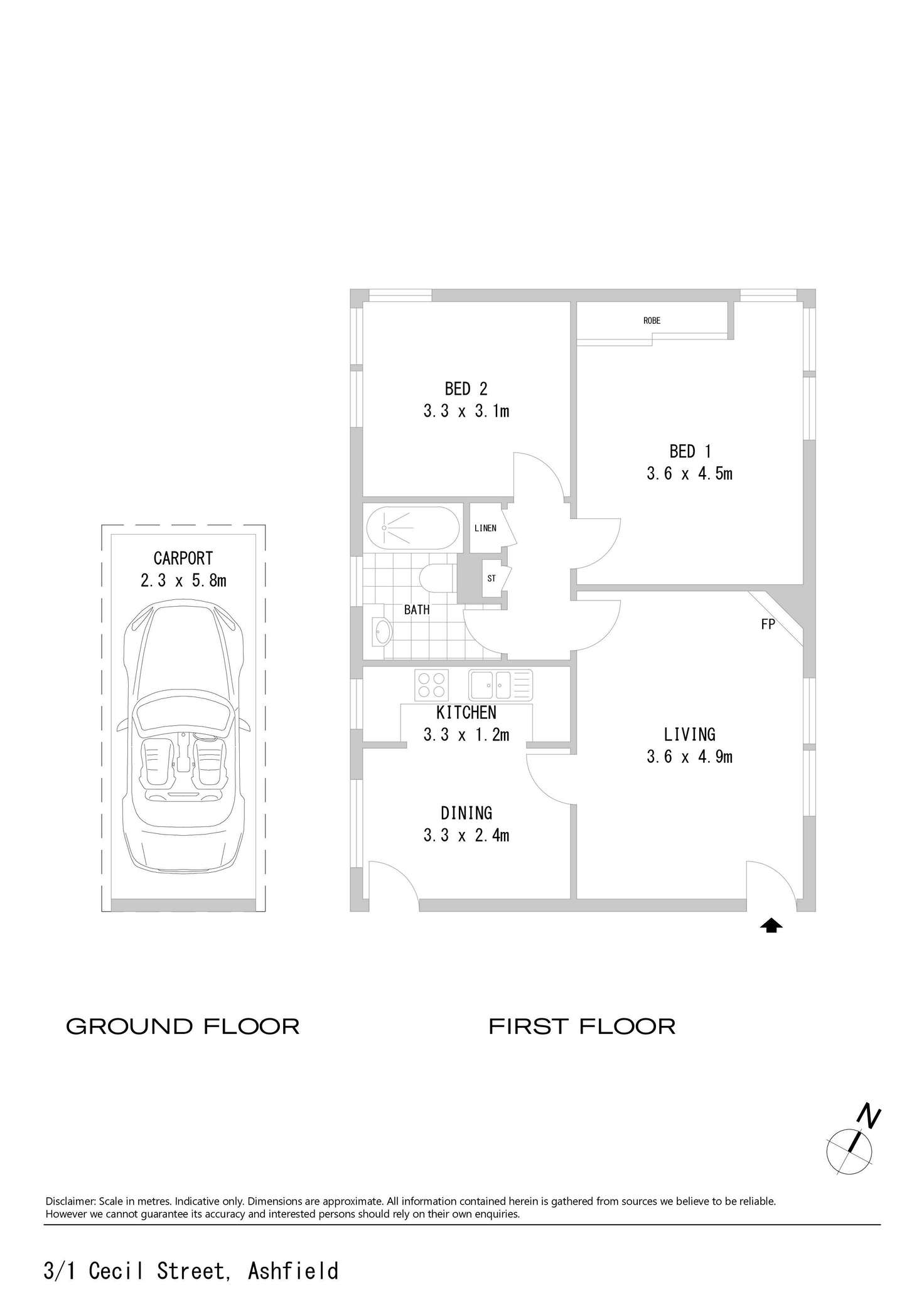 Floorplan of Homely apartment listing, 3/1 Cecil Street, Ashfield NSW 2131