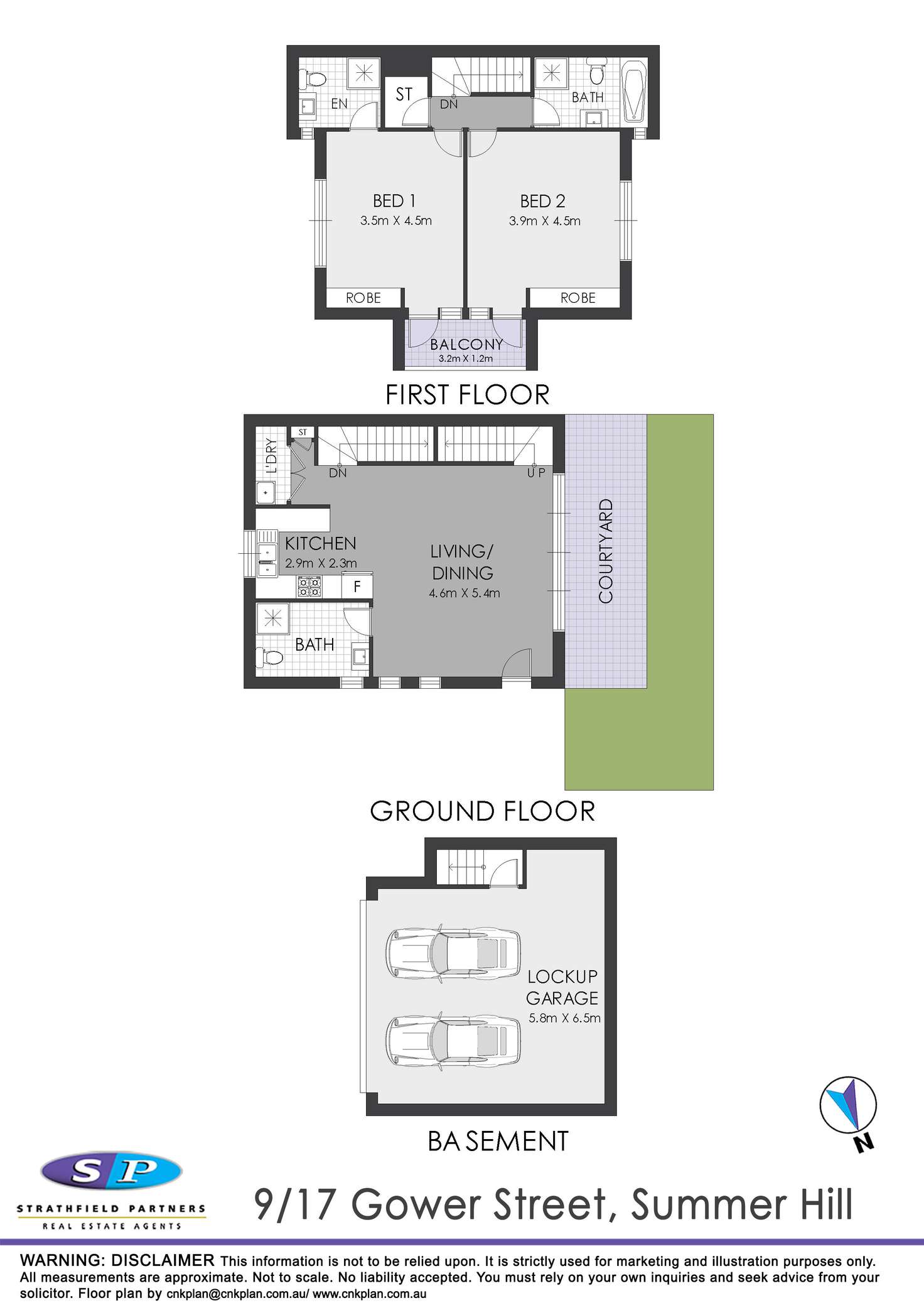 Floorplan of Homely townhouse listing, 9/17 Gower Street, Summer Hill NSW 2130