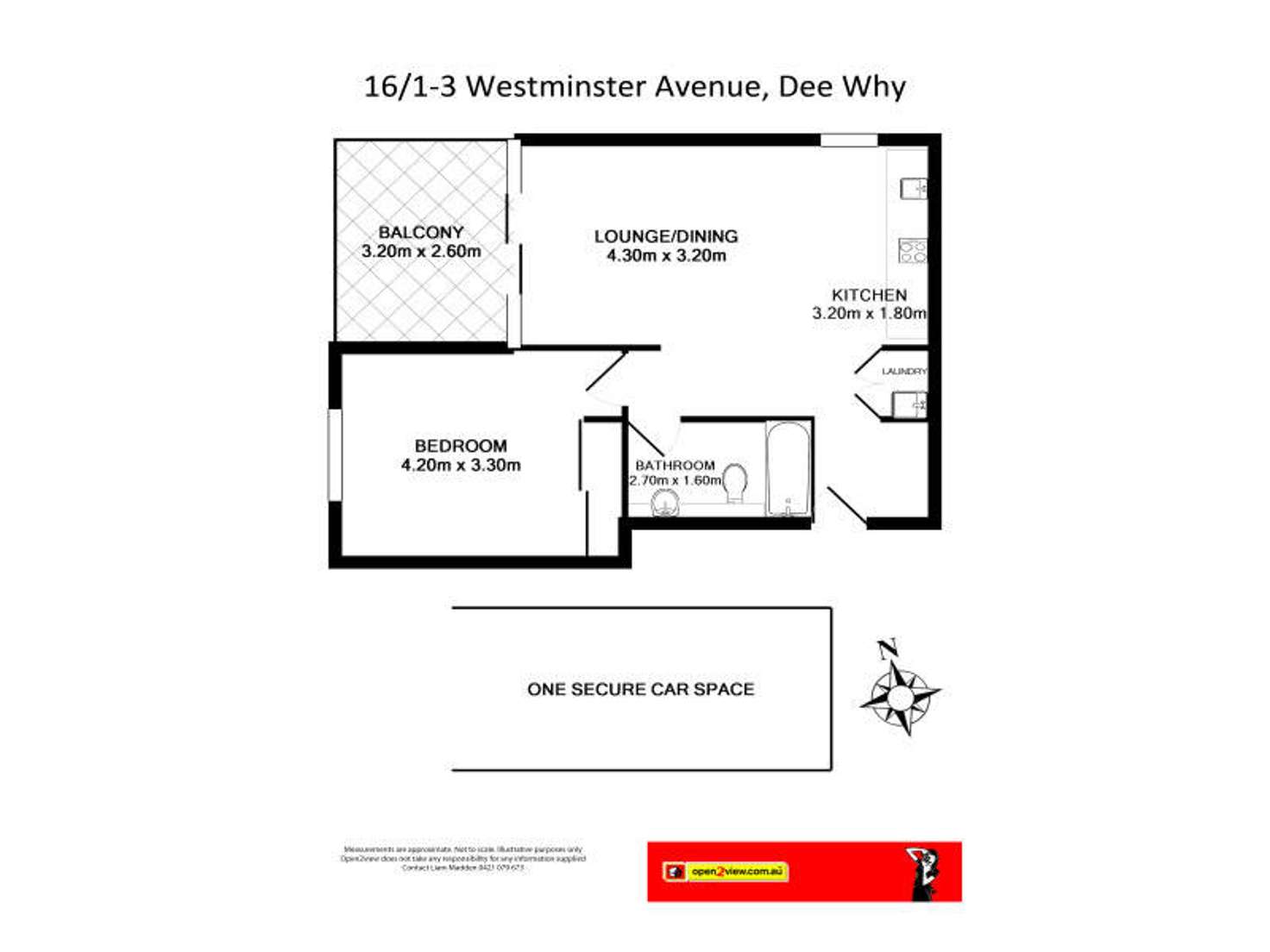 Floorplan of Homely apartment listing, 16/1-3 Westminster Avenue, Dee Why NSW 2099